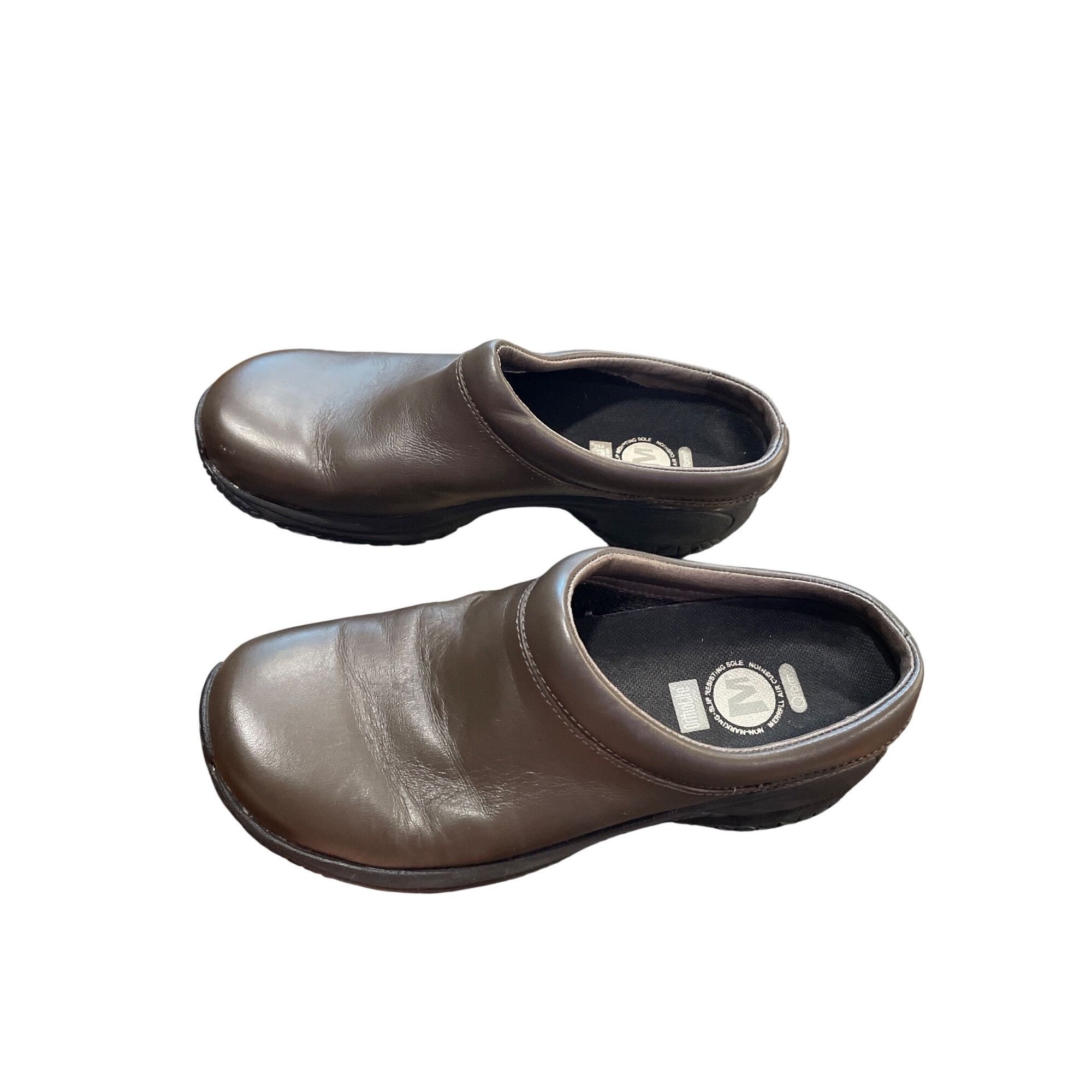 Merrell Merrell Ortholite Foam wms brown leather clogs mules sz 8 SK Size US 8 / IT 38 - 4 Thumbnail