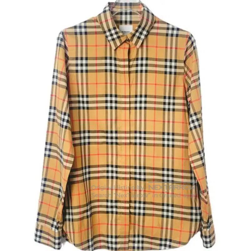 Burberry Burberry Brown Cotton Long Sleeve Cropped Shirt. Size S / US 4 / IT 40 - 1 Thumbnail