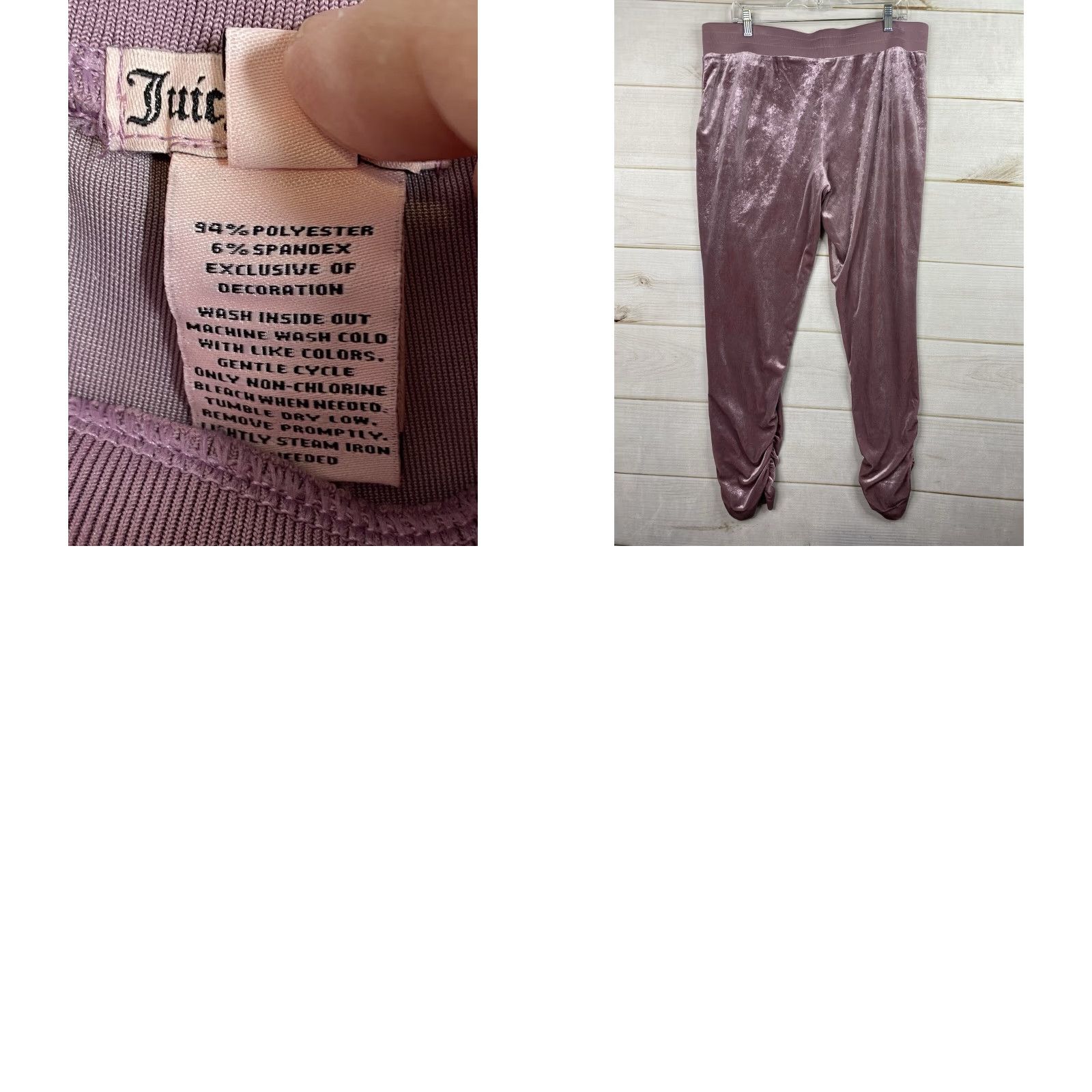Juicy Couture VINTAGE Juicy Couture Sweatpants Womens XL Jogger Velvet Purple Ruched Ankle 90s Style Tapered Pants Womens XL Purple Velvet Jogger Size 40" / US 18 - 8 Thumbnail
