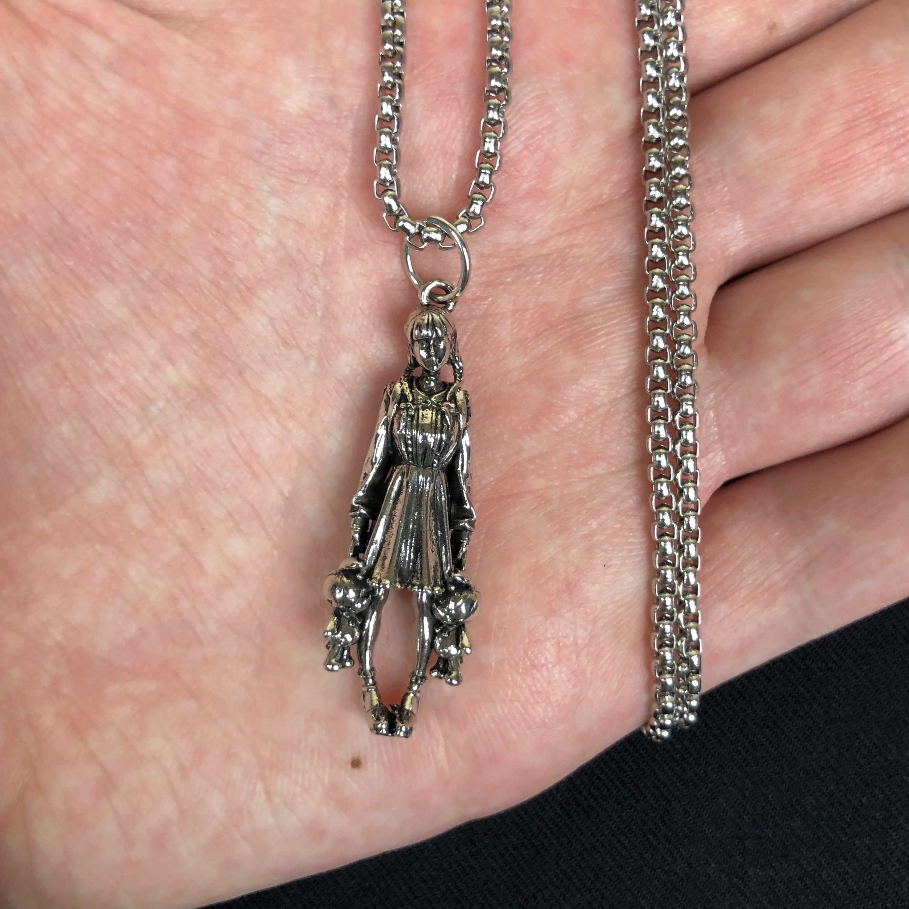 Jewelry Horror Necklace Y2K Gothic Punk Chain in Silver, Men's