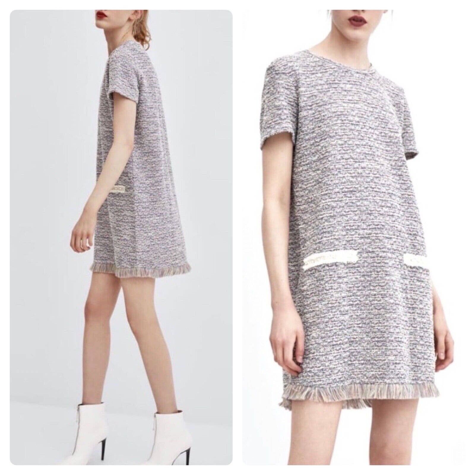 Robe Tweed à Volants ZARA - Modèle 7857/663 - Taille S (Small) - Neuf Avec étiquettes