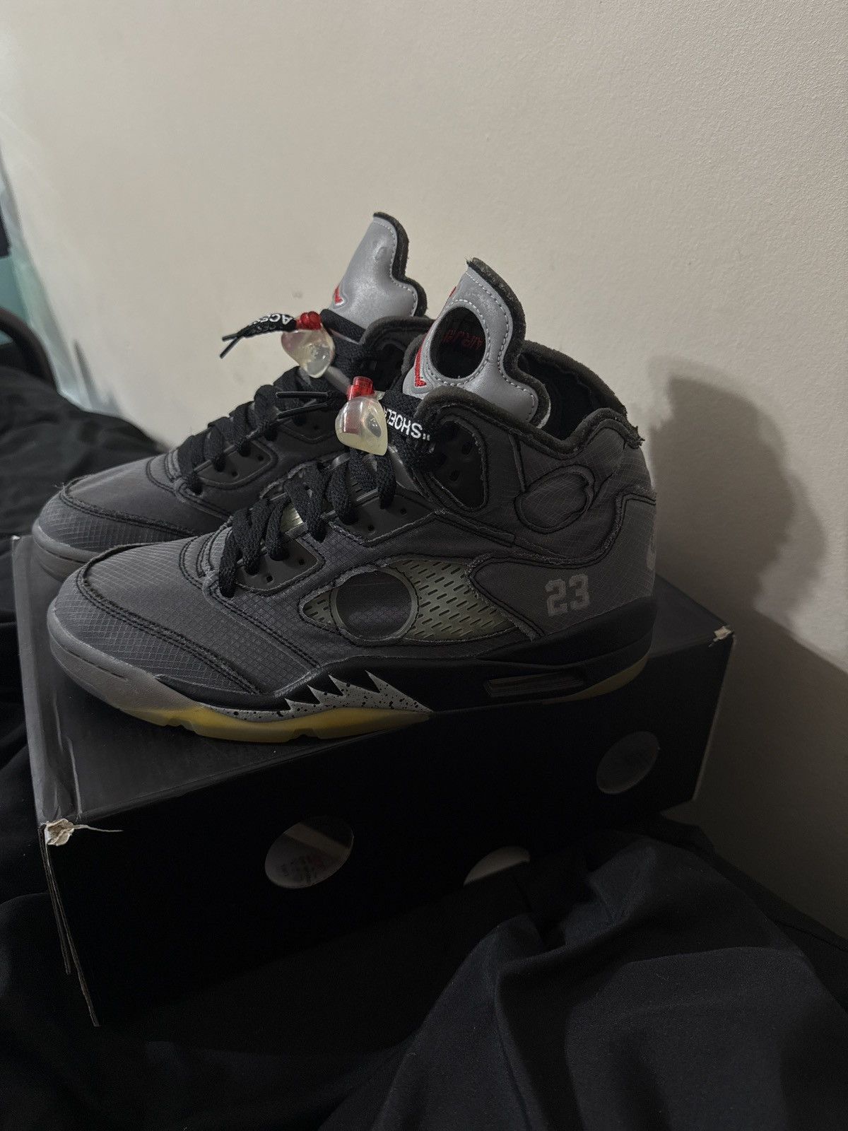 Jordan Brand × Off-White OFF WHITE JORDAN 5 Size US 9.5 / EU 42-43 - 7 Thumbnail