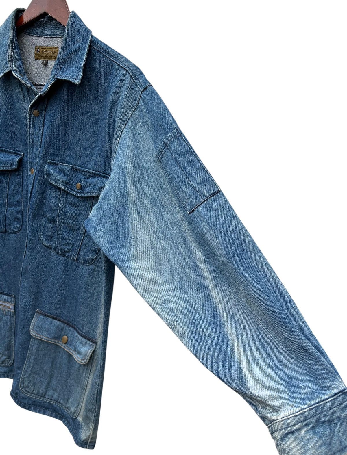 Japanese Brand Vintage Hop Scot Bleach Denim Workwear Chore Jacket Size US M / EU 48-50 / 2 - 9 Thumbnail