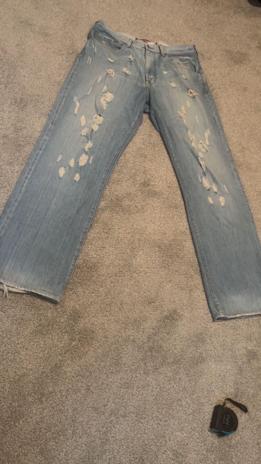 Other Vintage Distressed Ripped Jeans Size US 34 / EU 50 - 3 Thumbnail