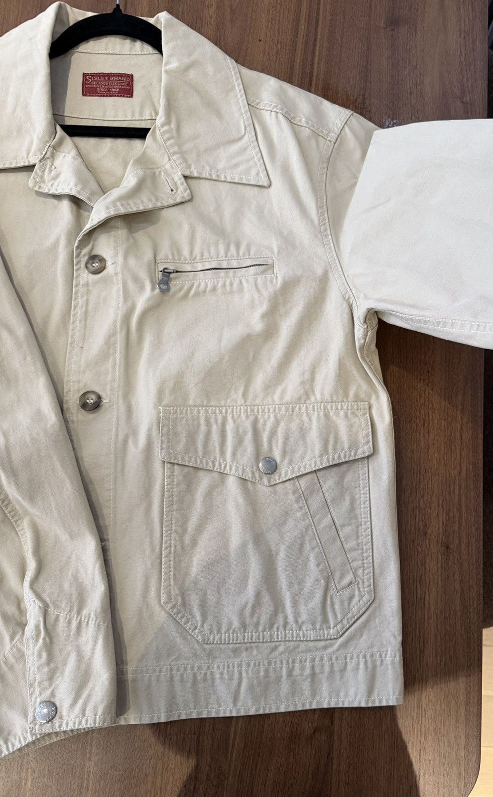 Sisley Vintage Sisley Brand Beige Utility Jacket Size US L / EU 52-54 / 3 - 3 Thumbnail