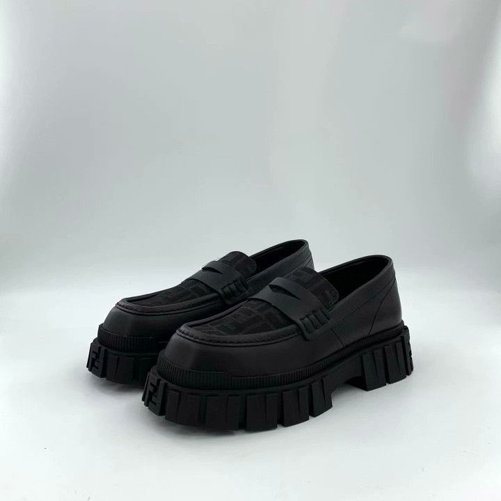 Fendi Fendi Force Black FF Logo Platform Loafers Size US 8.5 / IT 38.5 - 1 Thumbnail