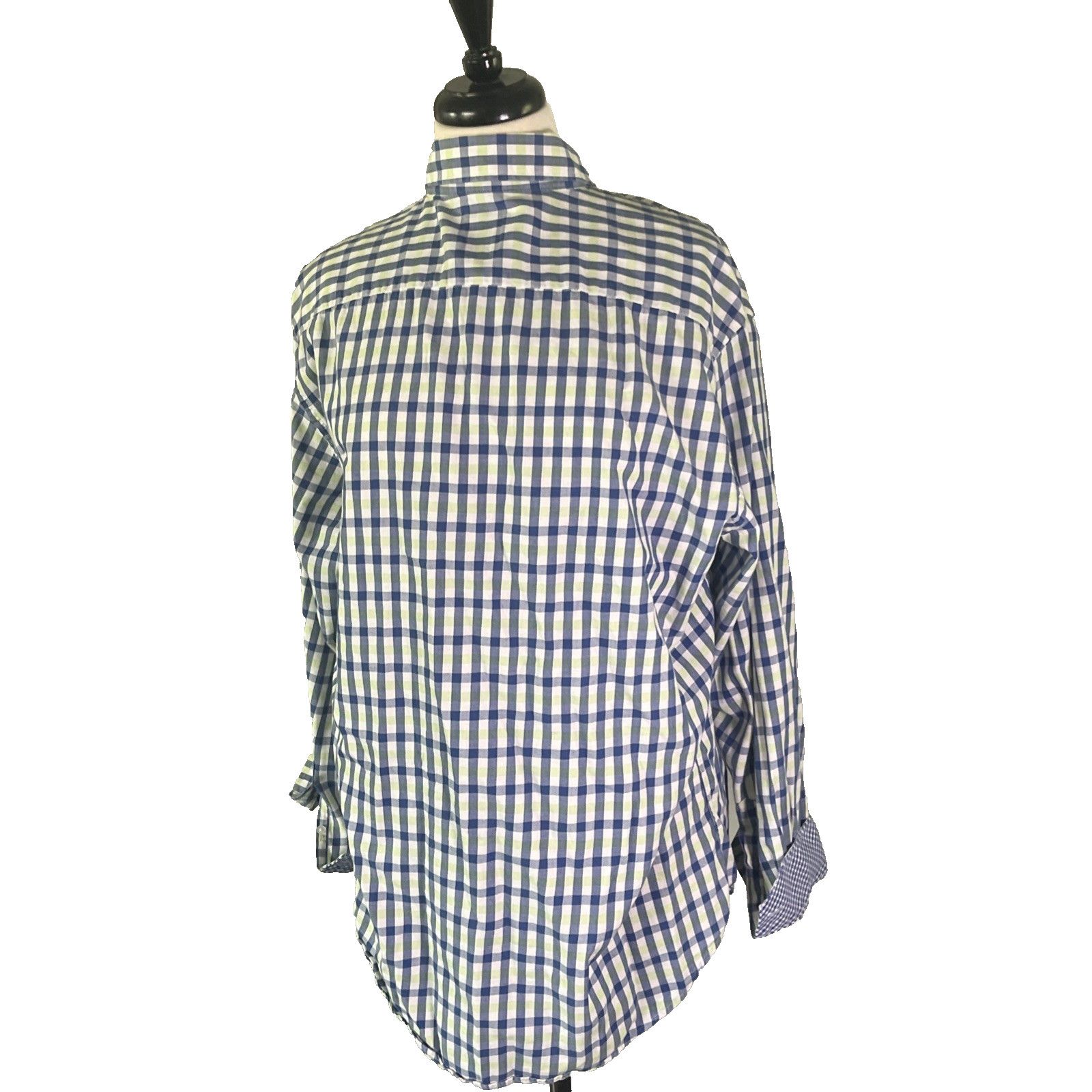 Tailorbyrd Tailorbyrd Men's Large Blue Check Button Down L/S Shirt Size US L / EU 52-54 / 3 - 5 Thumbnail