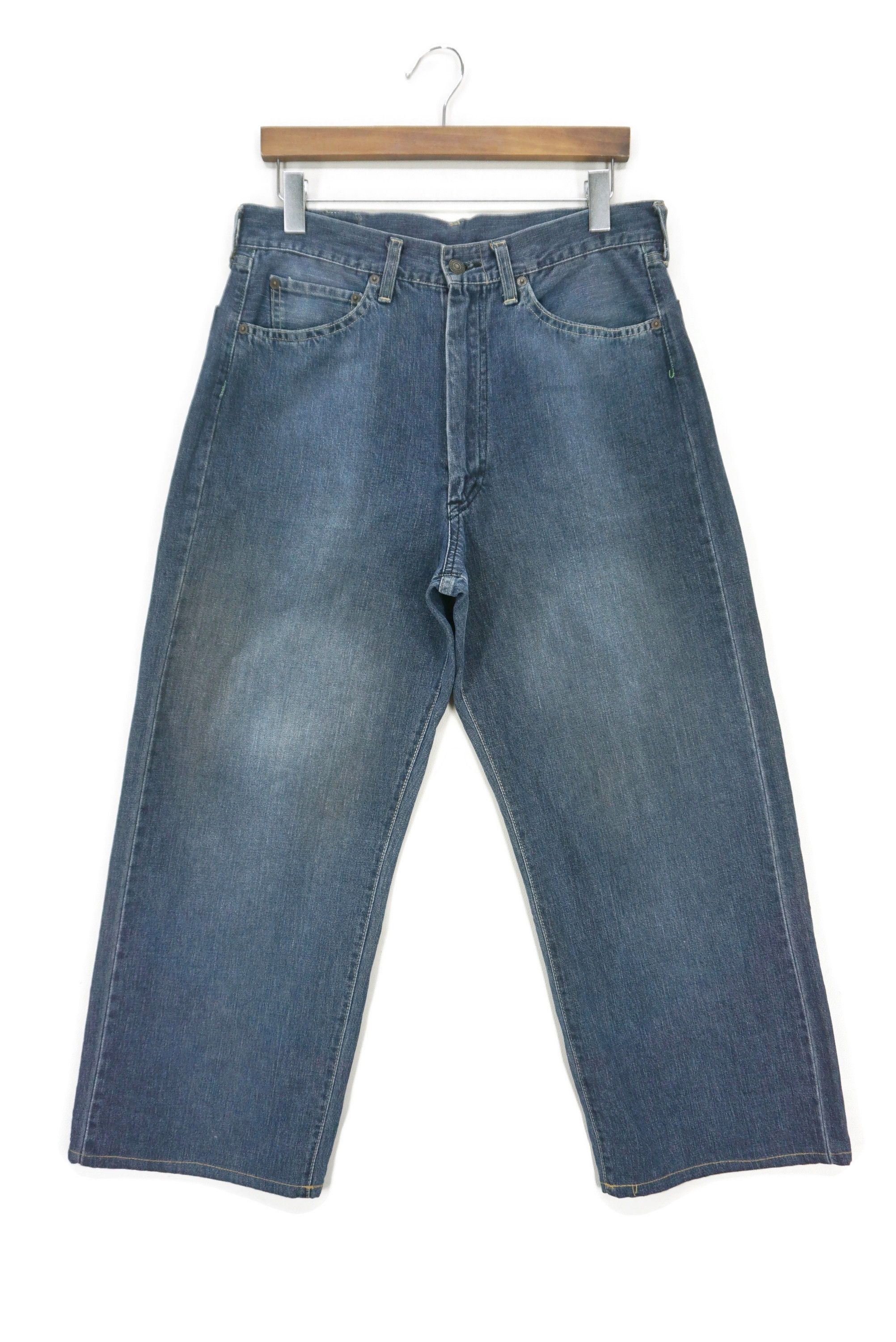 Japanese Brand Bartack Jeans Size W32xL26 System-U Baggy Cropped Jorts Size US 32 / EU 48 - 1 Thumbnail