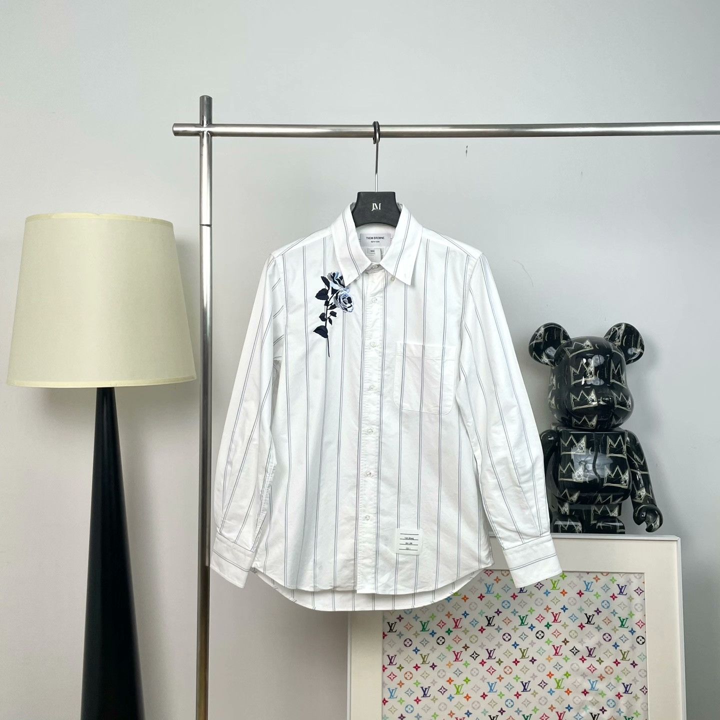 Thom Browne Thom Browne Embroidered Striped Brown Shirt m Men Size US M / EU 48-50 / 2 - 1 Thumbnail