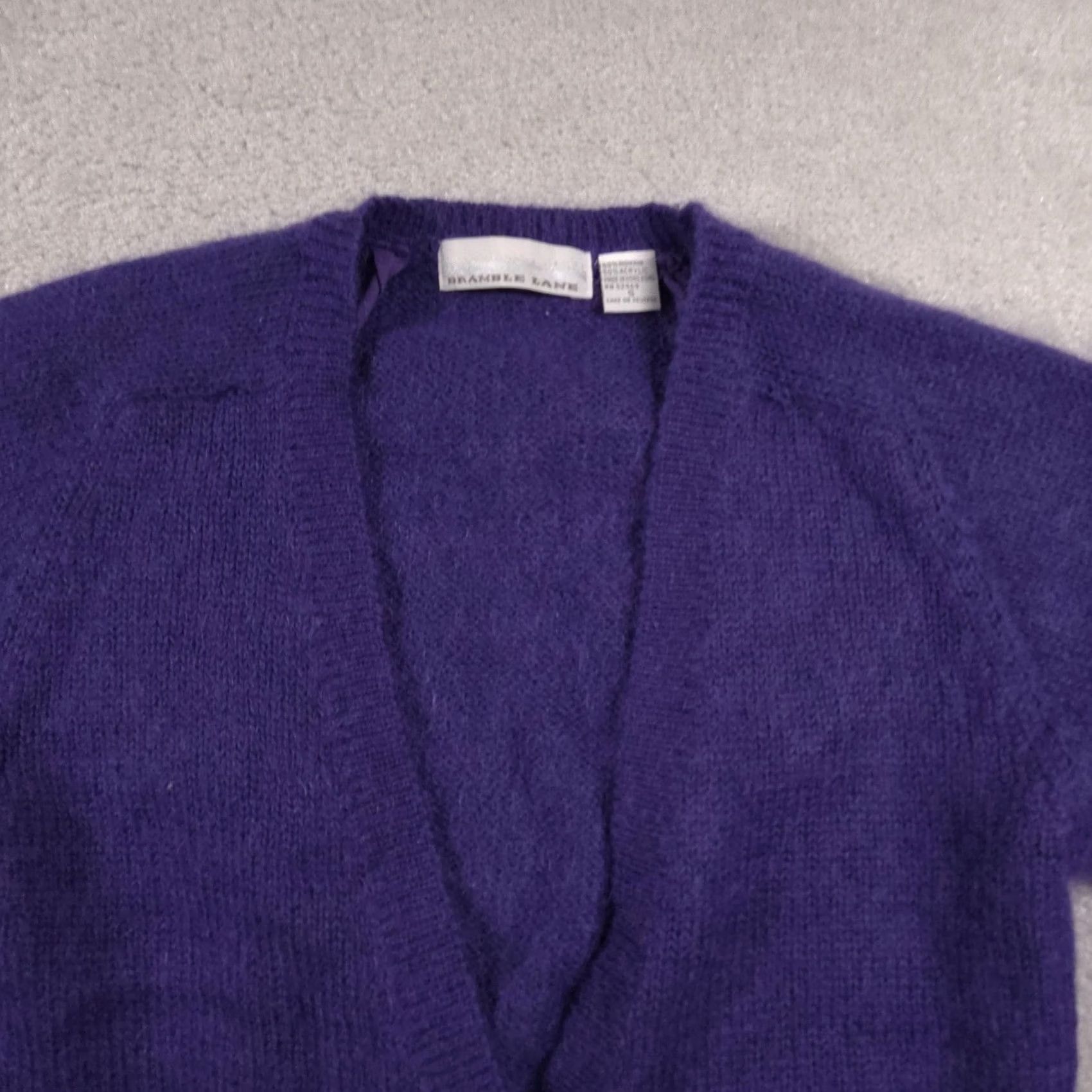 Vintage VINTAGE Bramble Lane Cardigan Sweater Womens Small Purple Mohair Blend 80s Size S / US 4 / IT 40 - 3 Thumbnail
