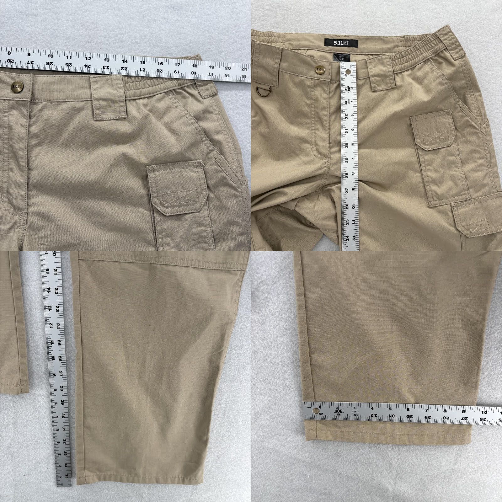 Vintage 5.11 Tactical Taclite Pro Pants Womens 16 Long Khaki Cargo Outdoor Ripstop Trail Size 38" / US 16 / IT 52 - 8 Thumbnail
