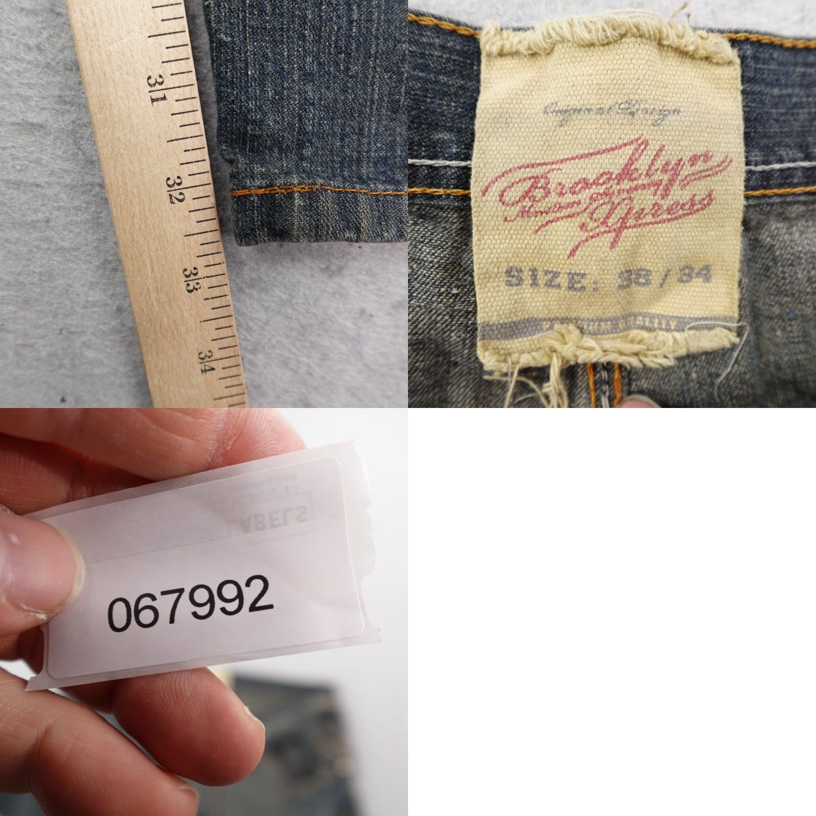 Express VINTAGE Brooklyn Xpress Jeans Mens 38x34 Blue Denim Faded Y2K Pants Size US 38 / EU 54 - 9 Thumbnail