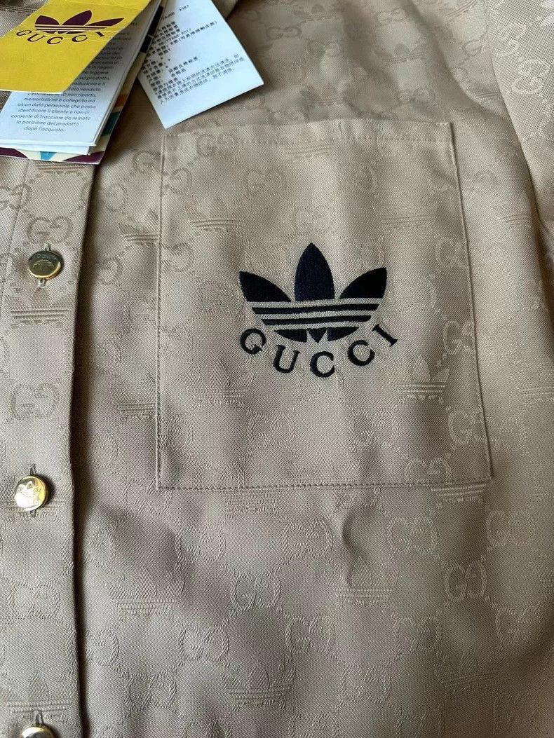Gucci Gucci Khaki full-print short-sleeved shirt 2501-Nextarrow Size US XXS / EU 40 - 5 Thumbnail