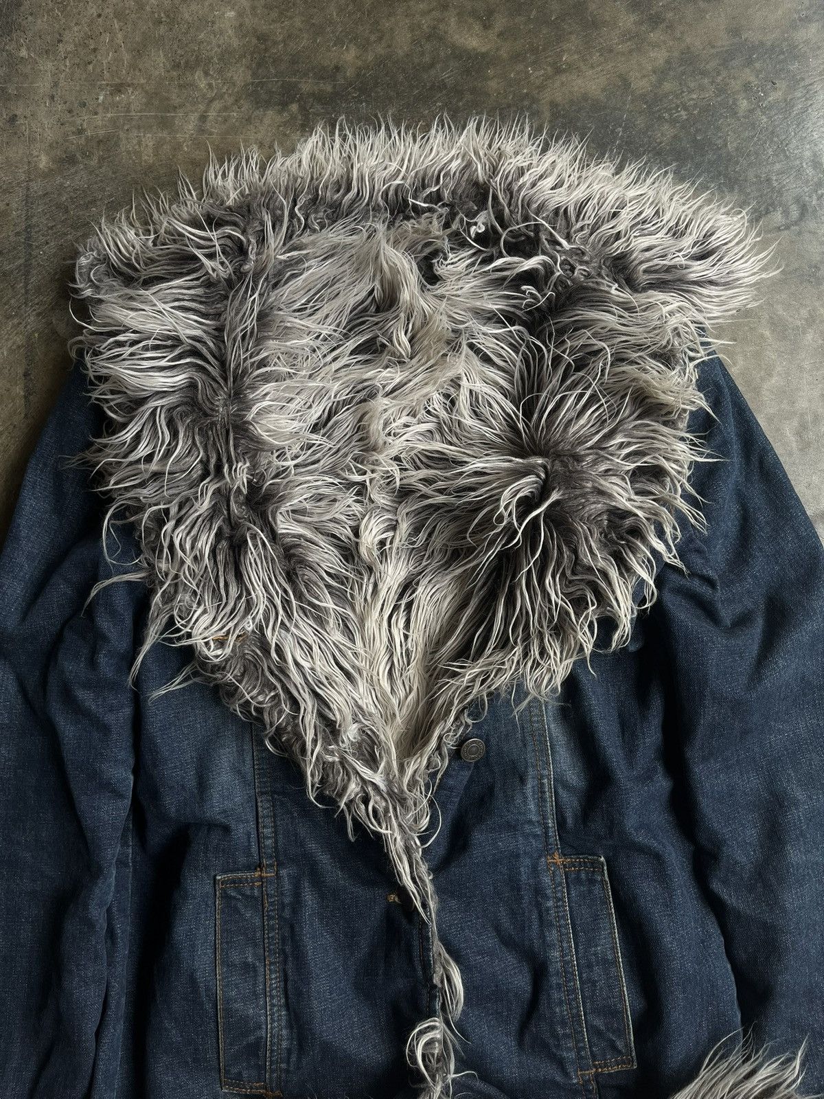 Isamu Katayama Backlash JAPANESE 2000’s CRAZY FUR DENIM JACKET VKEI GOTHIC STYLE Size US S / EU 44-46 / 1 - 9 Thumbnail