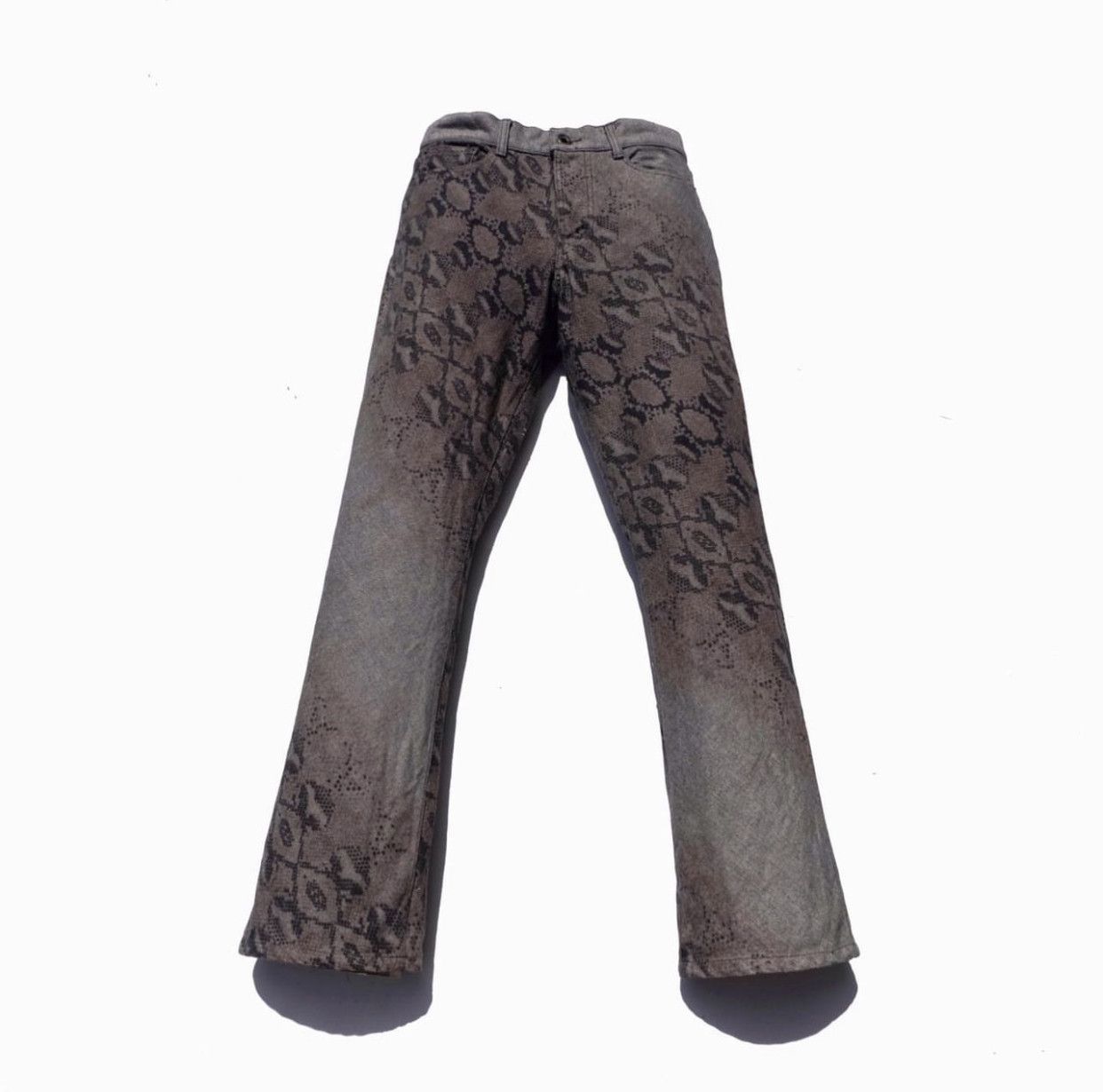 image of 5351 Pour Les Hommes Phyton Flare Jeans in Snakeskin, Men's (Size 27)