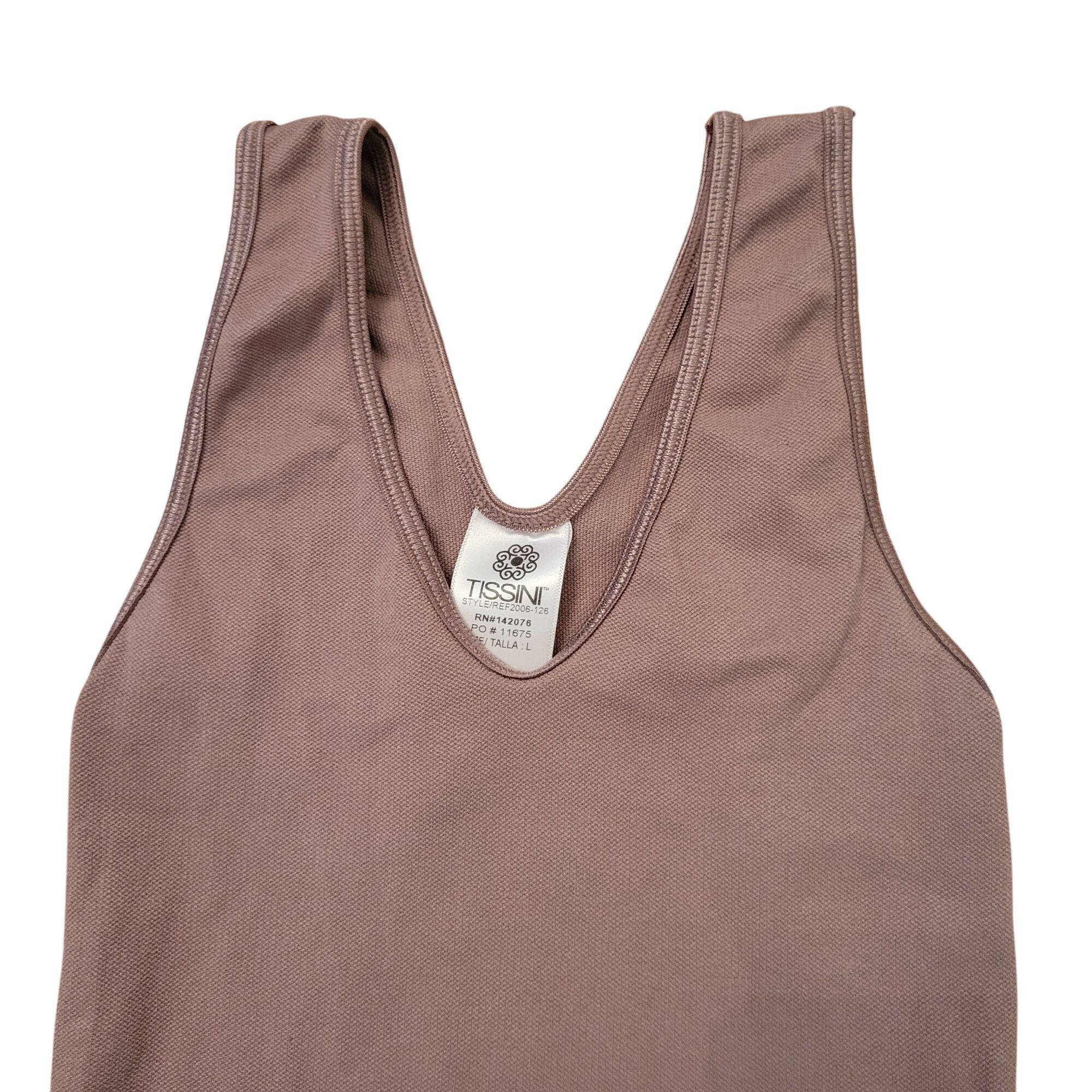 Other Tissini Colombia Bodysuit Shapewear L Brown V Neck Stretch S Size ONE SIZE - 5 Thumbnail