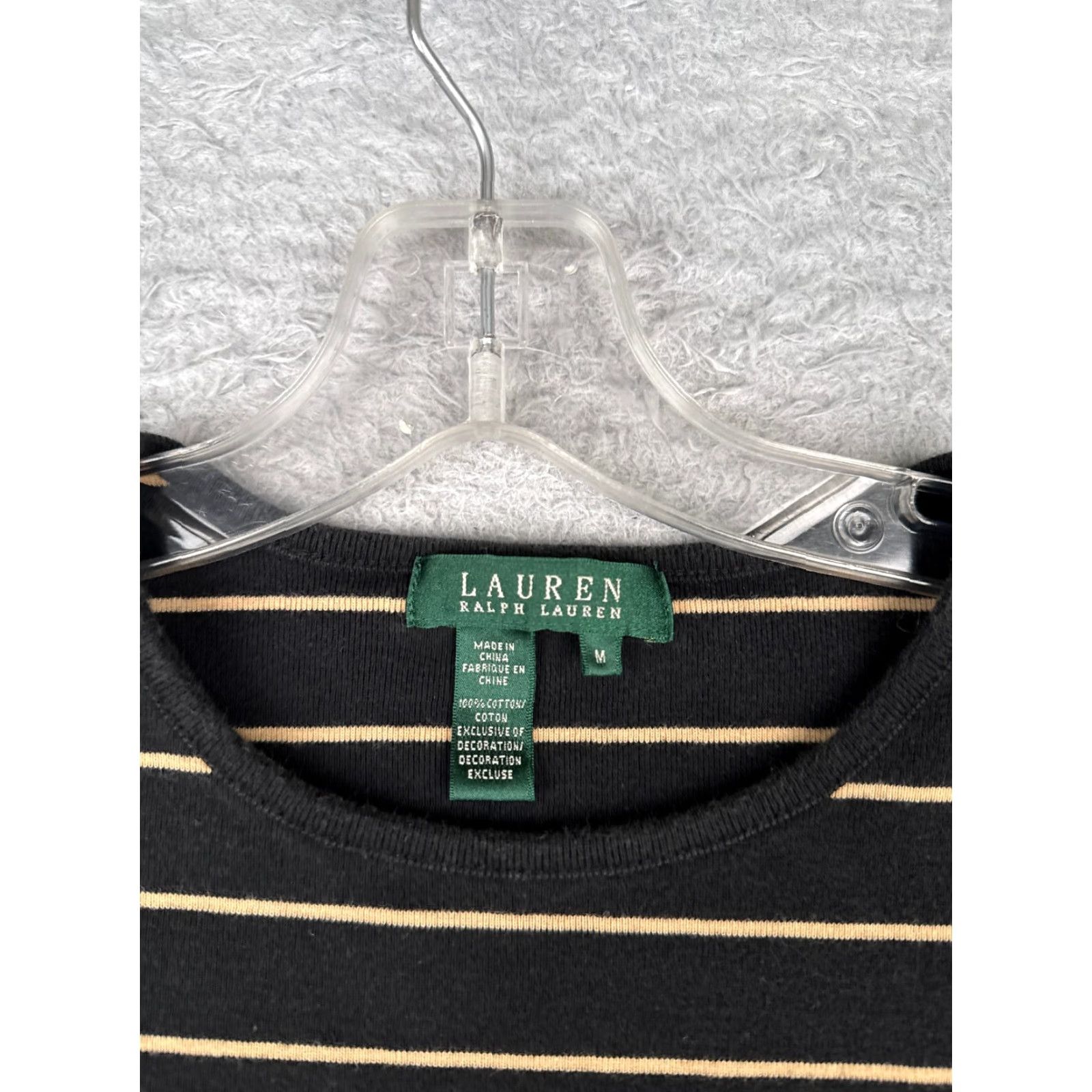 Ralph Lauren Lauren Ralph Lauren Shirt Women Medium Black Stripe Long Sleeve 100% Cotton Size M / US 6-8 / IT 42-44 - 6 Thumbnail
