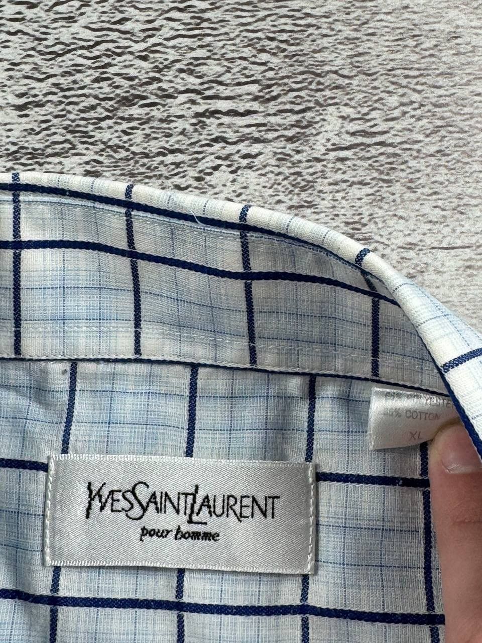 Yves Saint Laurent Yves Saint Laurent YSL Paris Blue Men’s XL Size Checked Basic Button Blank Shirt Size US XL / EU 56 / 4 - 12 Thumbnail