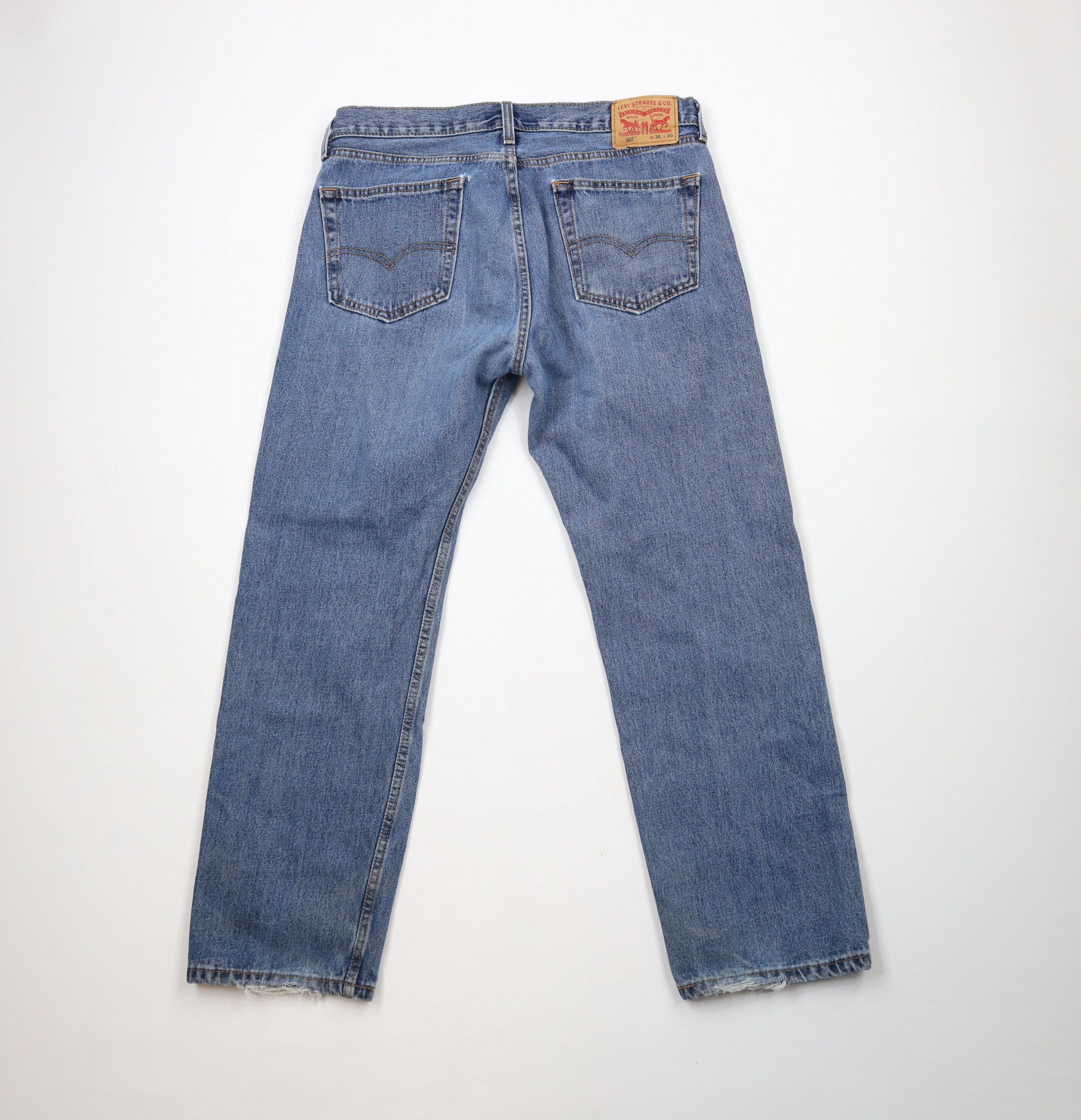Levi's × Vintage Vintage Y2K Levis 505 Regular Fit Denim Jeans Blue Cotton Size US 36 / EU 52 - 10 Thumbnail