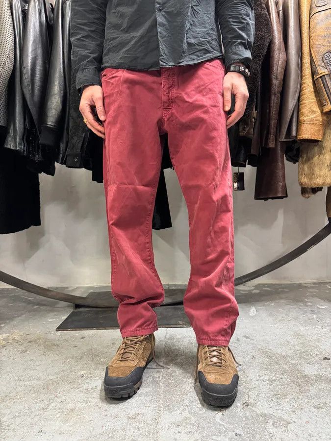 Armani 2000s Armani Red Wide Pants Size US 34 / EU 50 - 2 Thumbnail