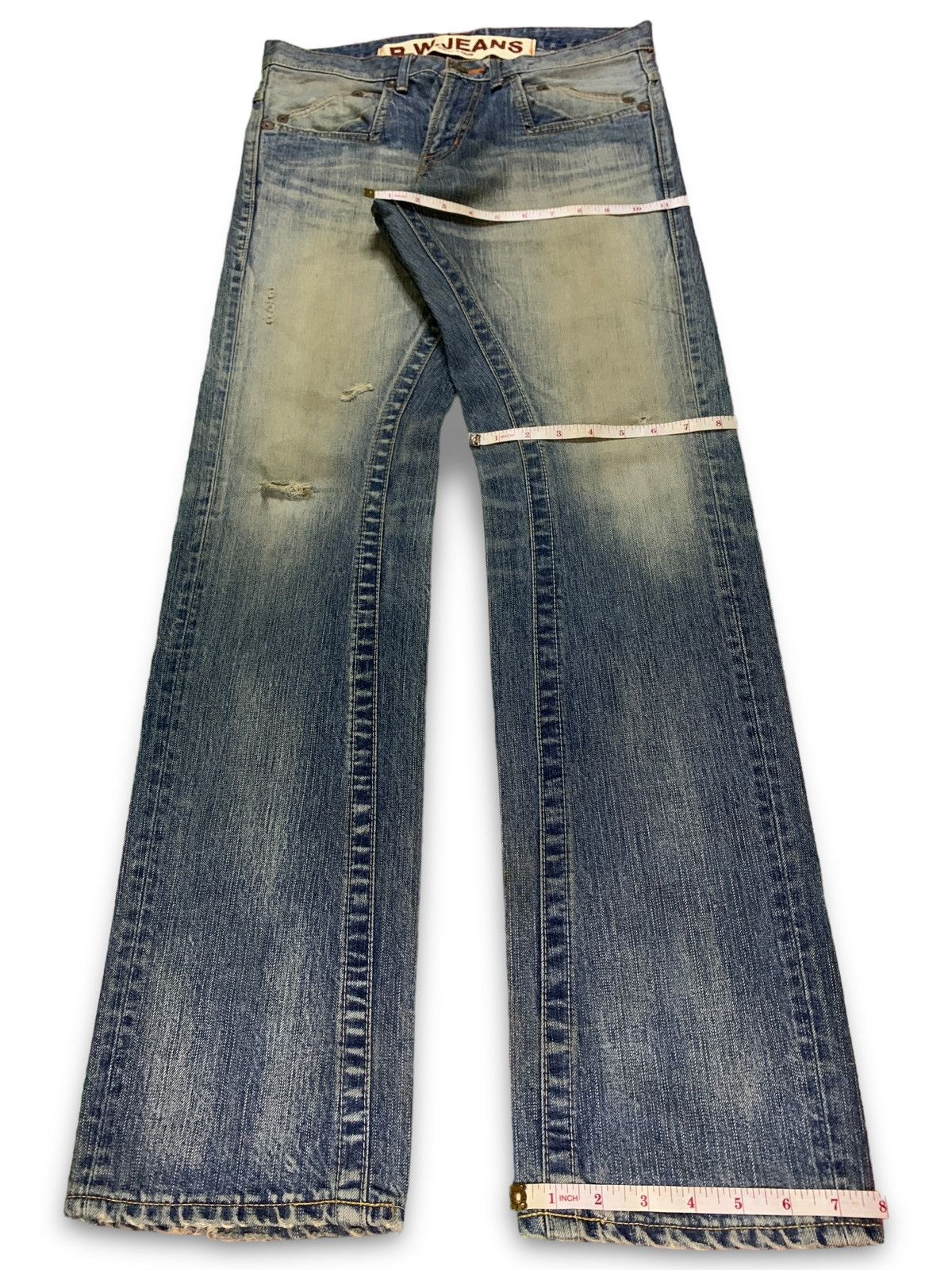 Japanese Brand Vintage Japanese Blue Way Rusty Wash Distressed Loose Jeans Size US 32 / EU 48 - 13 Thumbnail