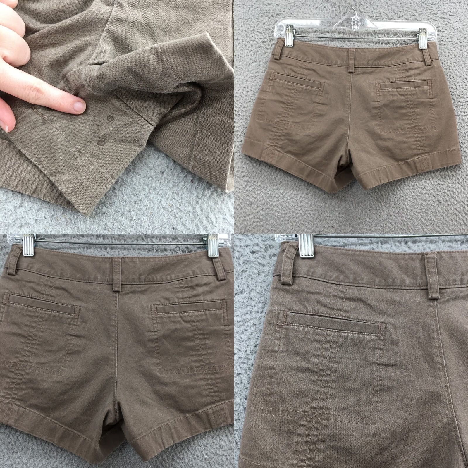 Banana Republic Banana Republic Utility Shorts Womens 0P Brown Cotton Blend Zip Casual Pockets Modern Rise 6.5-8.5in Inseam 3in Petite Boys/Girls Mens Womens Size 25" / US 0 / IT 36 - 9 Thumbnail