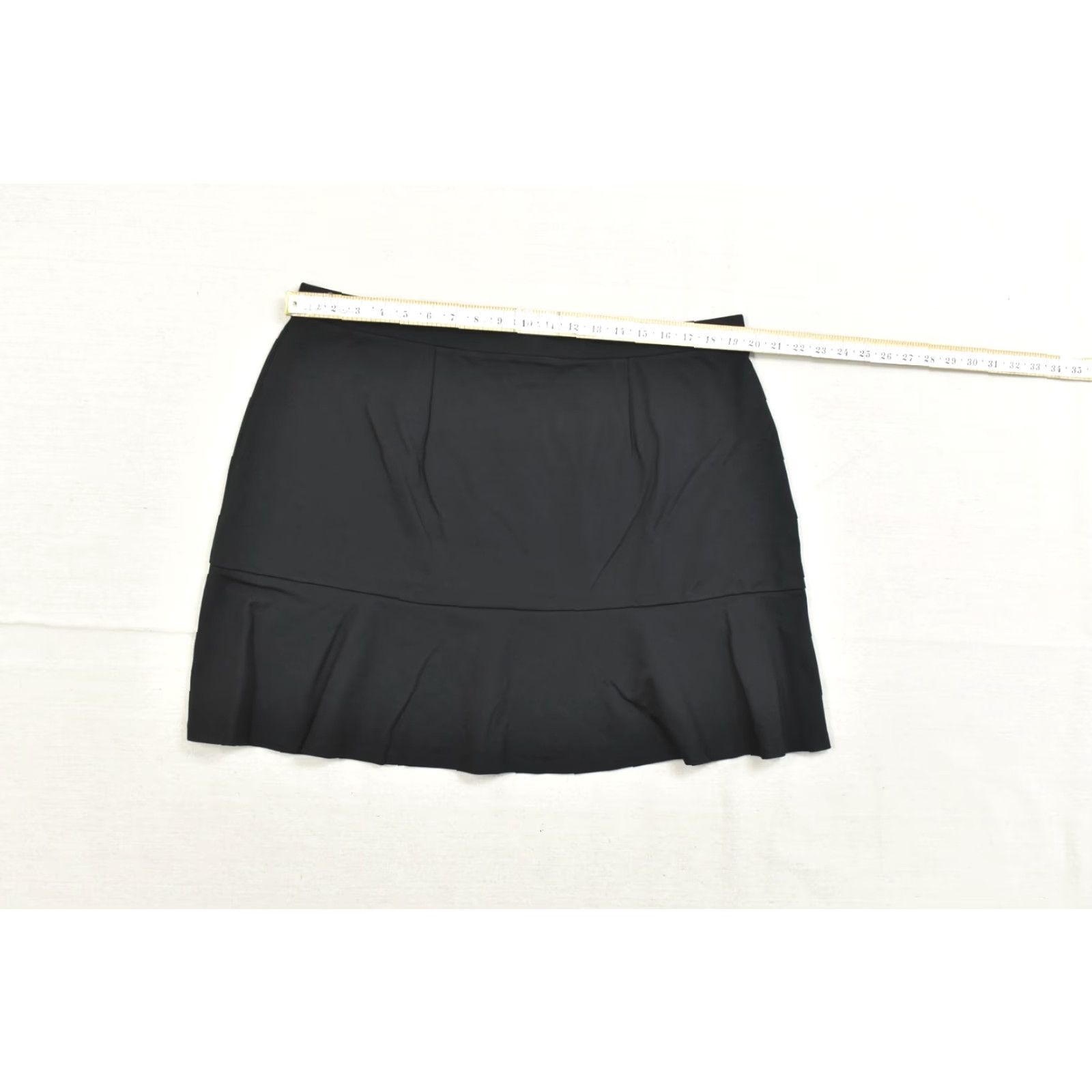 Loft LOFT Skirt Black Flounce Hem Mini Plus Size 16 Stretch Ponte Knit NWT Women Size 38" / US 16 / IT 52 - 3 Thumbnail