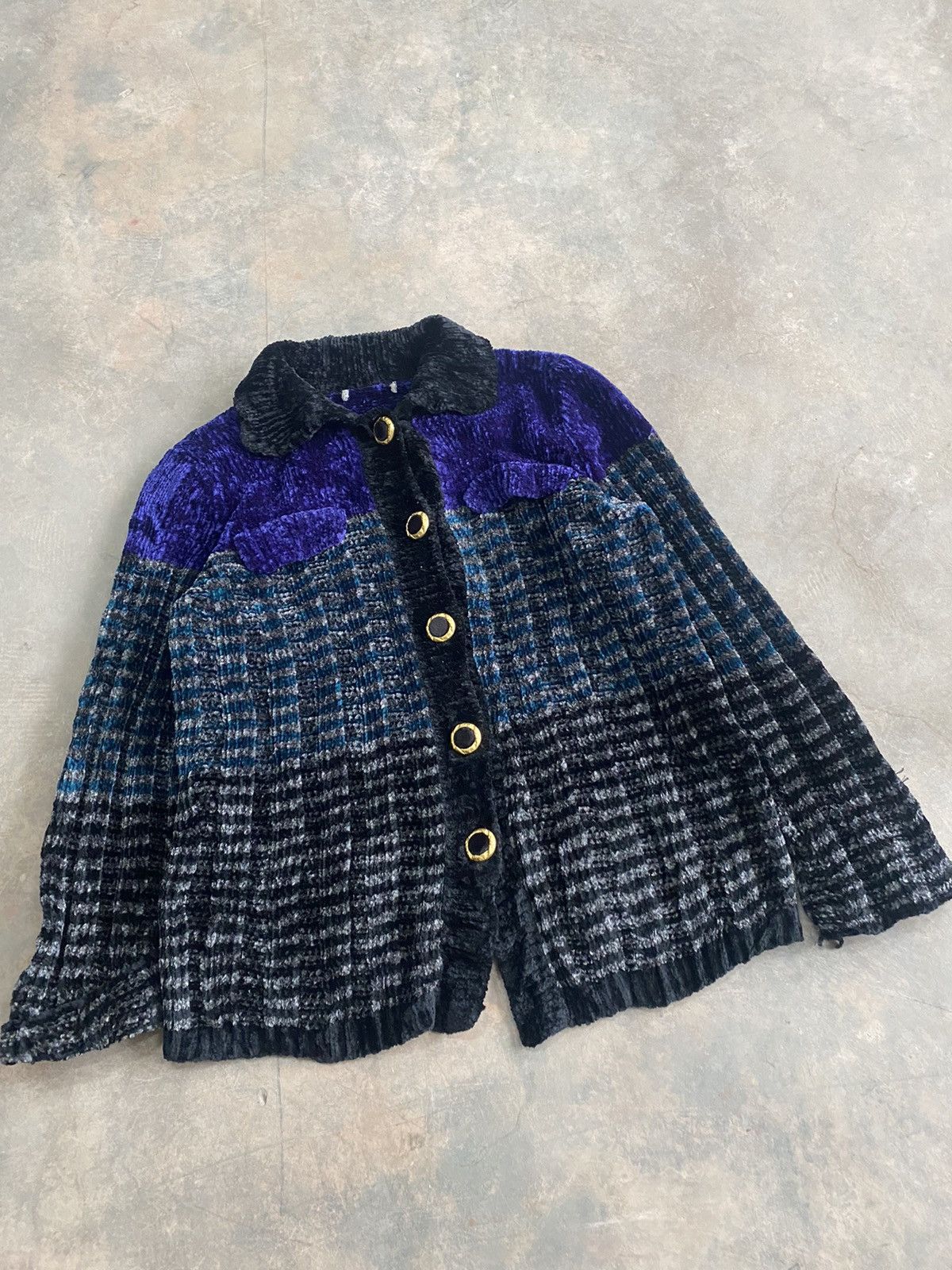 VELVET KNIT VINTAGE JACKET UNBRAND JAPAN PUNK GRUNGE LGB