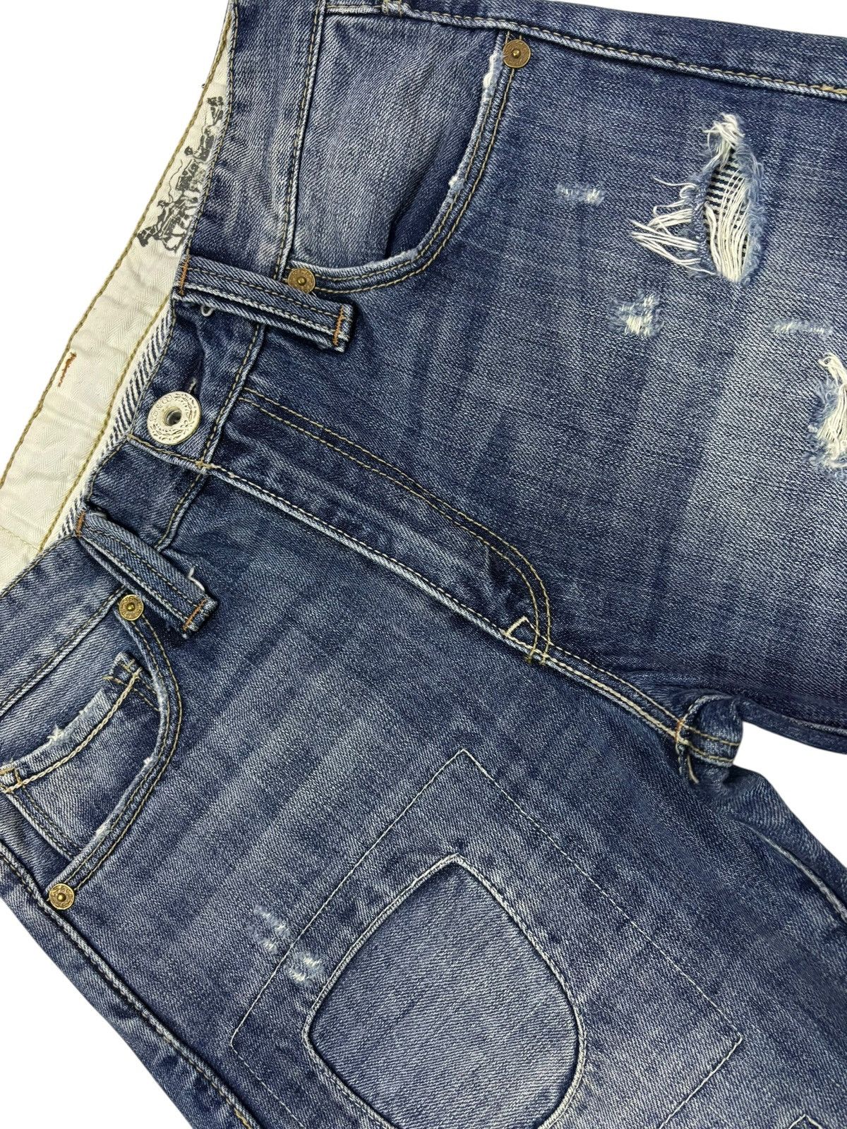 Levi's Vtg Y2k Levis 505 Distressed Patchwork Jeans Size US 28 / EU 44 - 4 Thumbnail