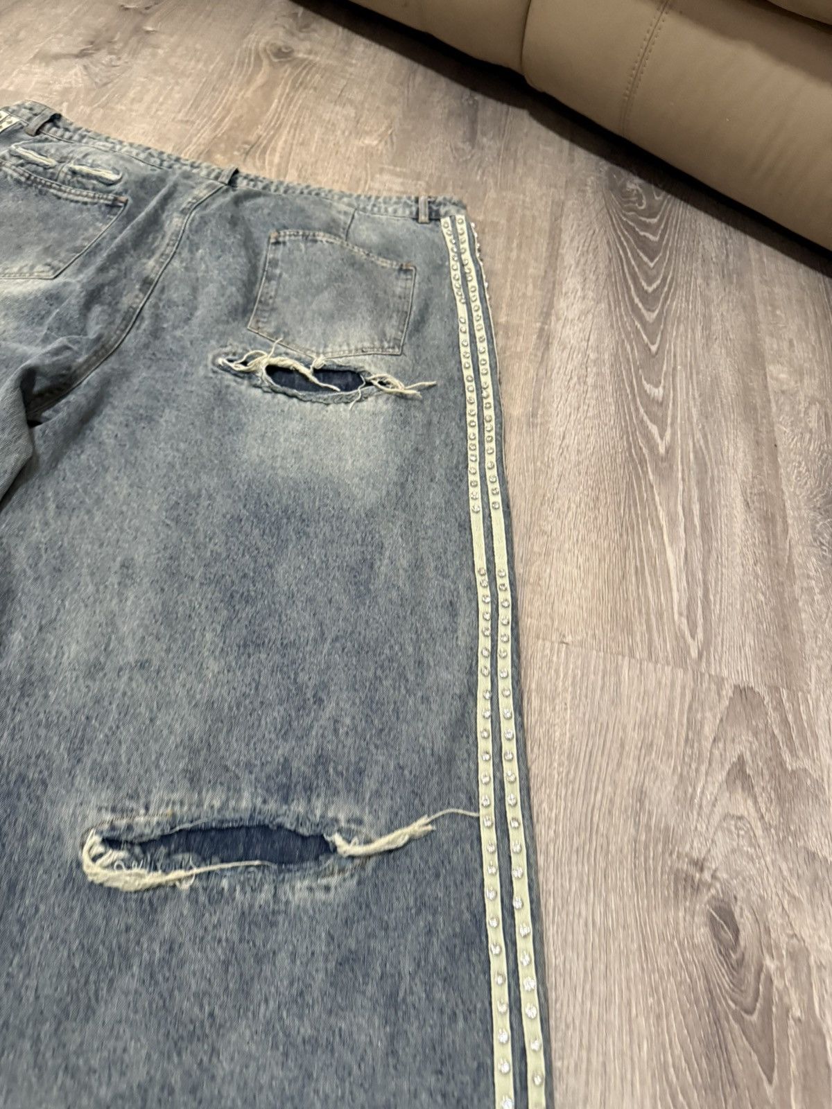 Vale Vale Blue Crystal Stripe Denim Size 40 Size US 40 / EU 56 - 10 Thumbnail
