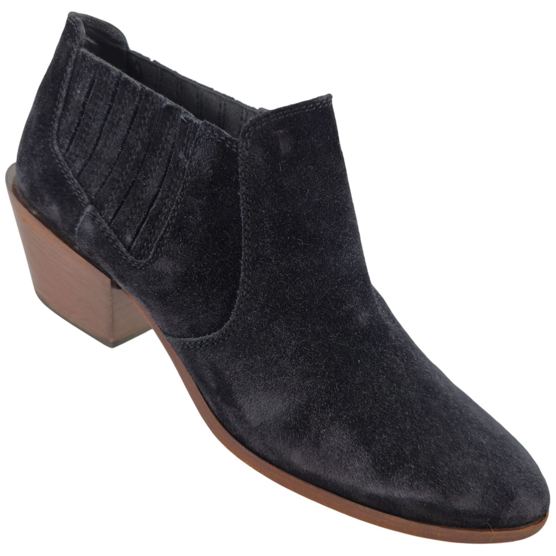 Tod's Italy Tex Black Suede Ankle Booties Womens 6.5 Chunky