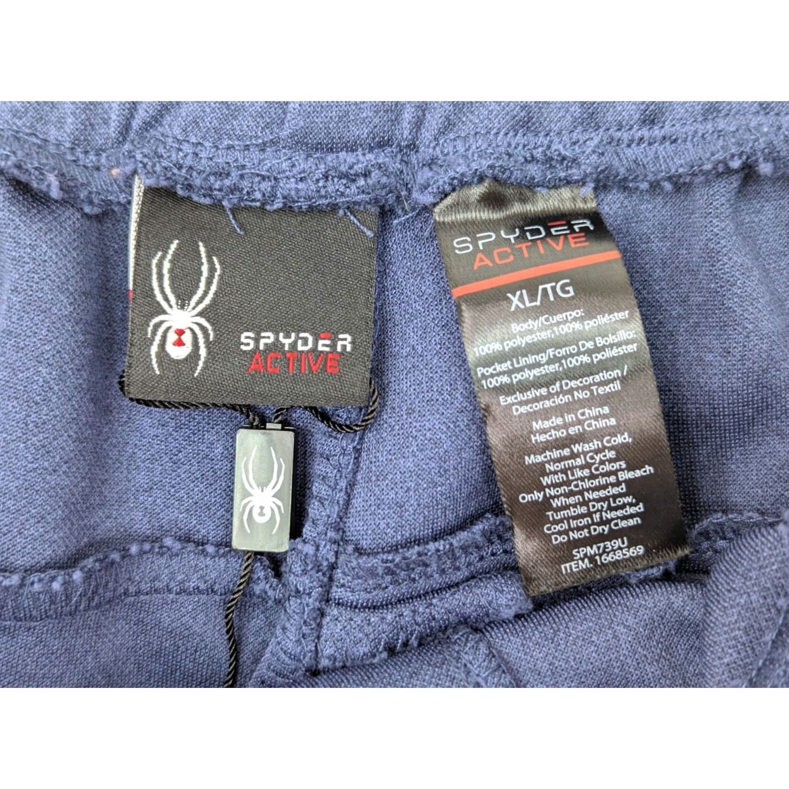 Spyder Spyder Active ProWeb Sweat Pants Men XL Navy Blue 37x28 Stretch Drawstring Pockets Athletic Size US 36 / EU 52 - 7 Thumbnail