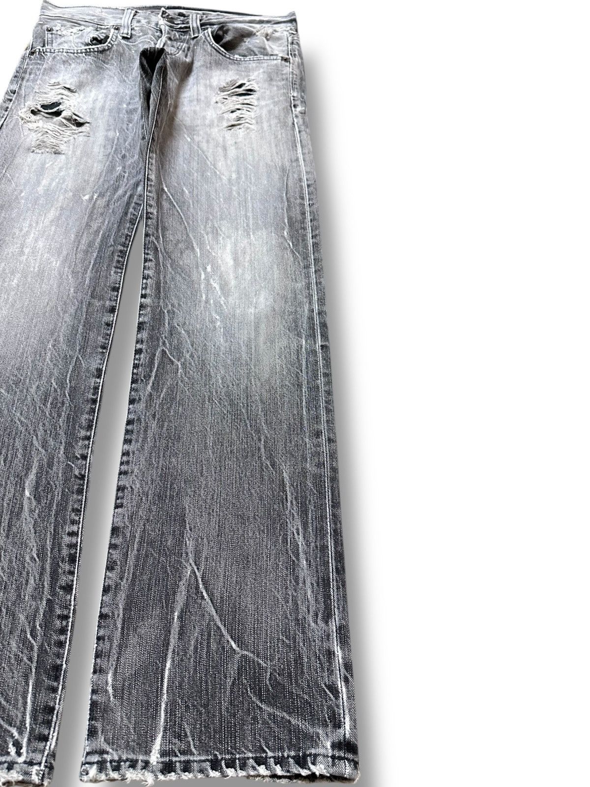 Edwin Vintage Edwin Black Faded Ripped Grunge Distressed Denim Size US 30 / EU 46 - 4 Thumbnail