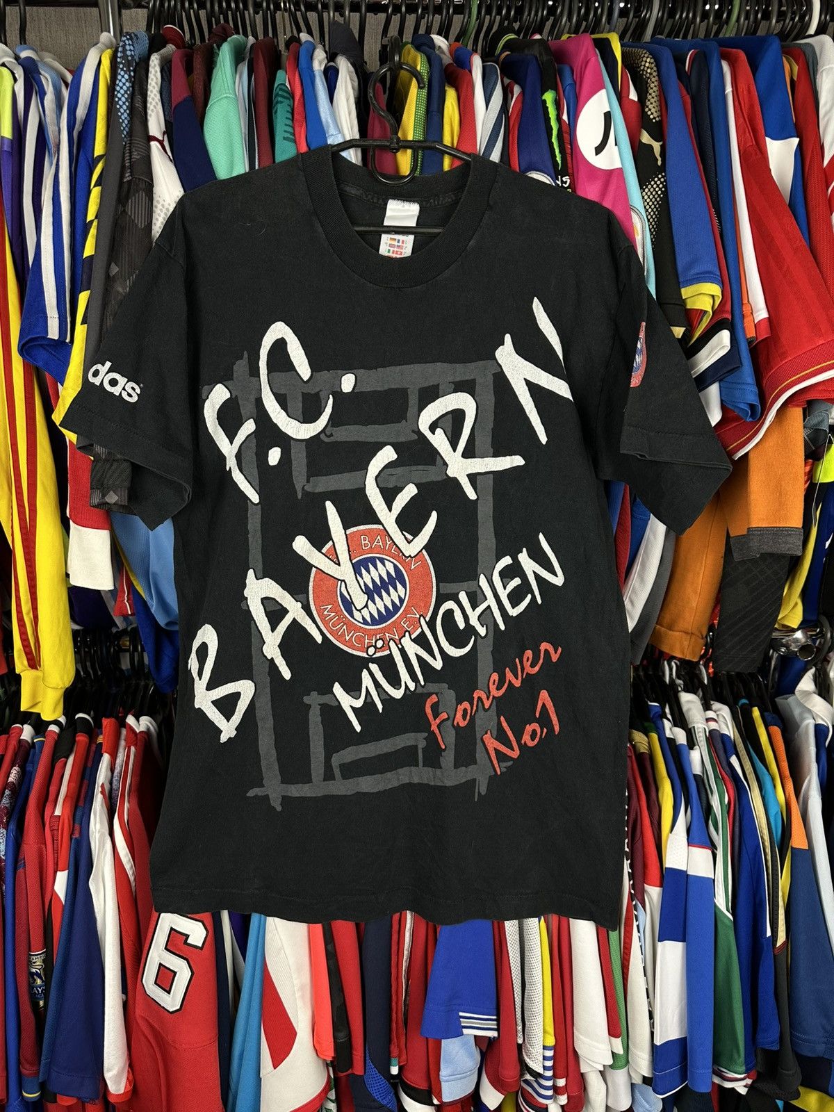 Adidas Vintage 90s Adidas Bayern Munich Football Shirt Soccer Tee Size US S / EU 44-46 / 1 - 1 Thumbnail