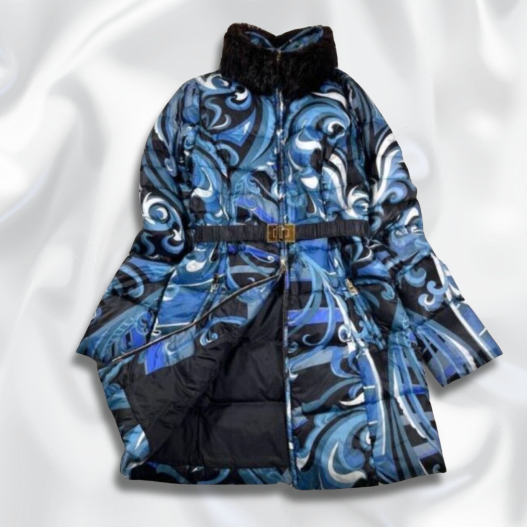 Emilio Pucci Emilio Pucci Blue Abstract Print Puffer Jacket/Coat Size XS / US 0-2 / IT 36-38 - 1 Thumbnail