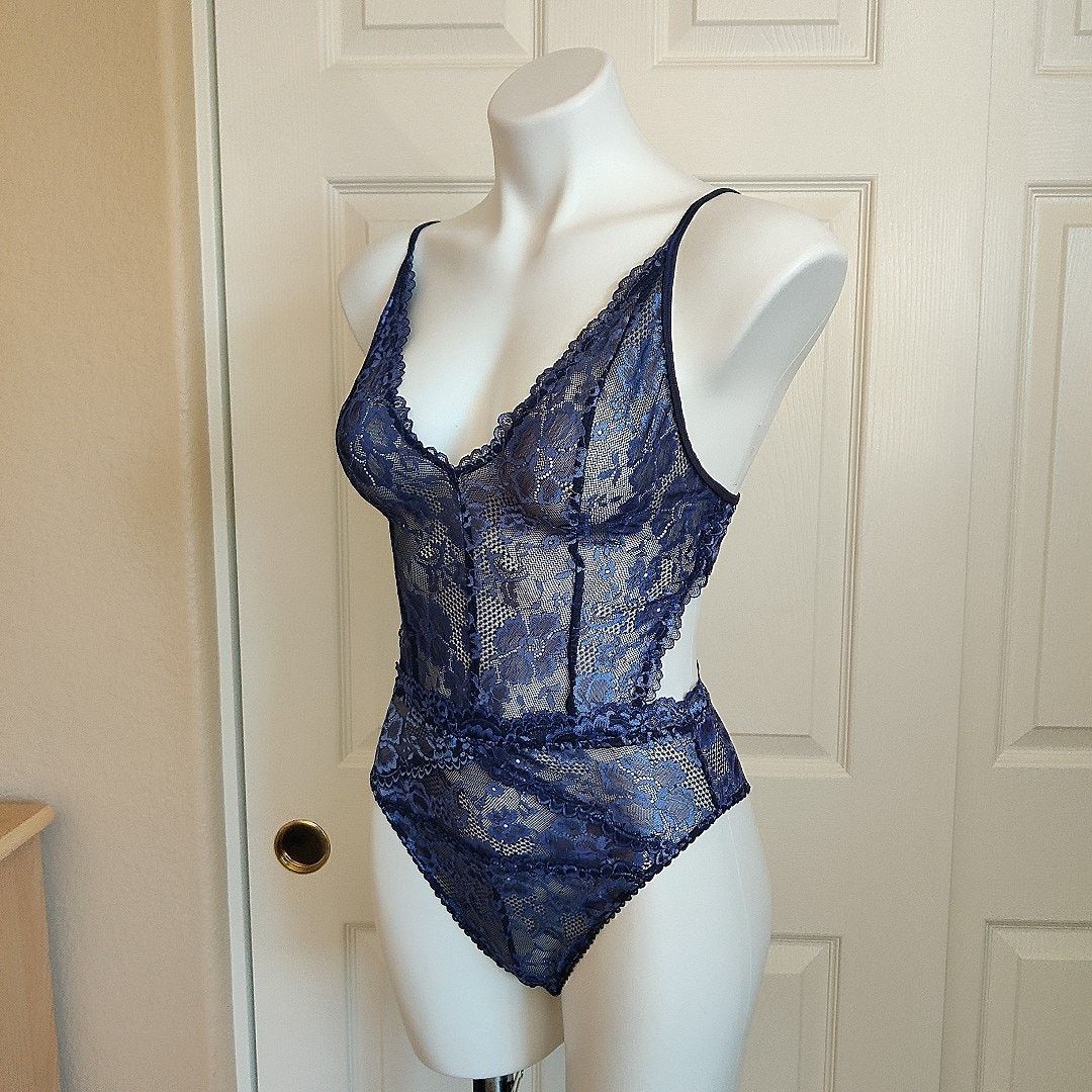 Salvage Savage X Fenty Sheer Stretch Floral Lace Teddy sz S Size S / US 4 / IT 40 - 6 Thumbnail
