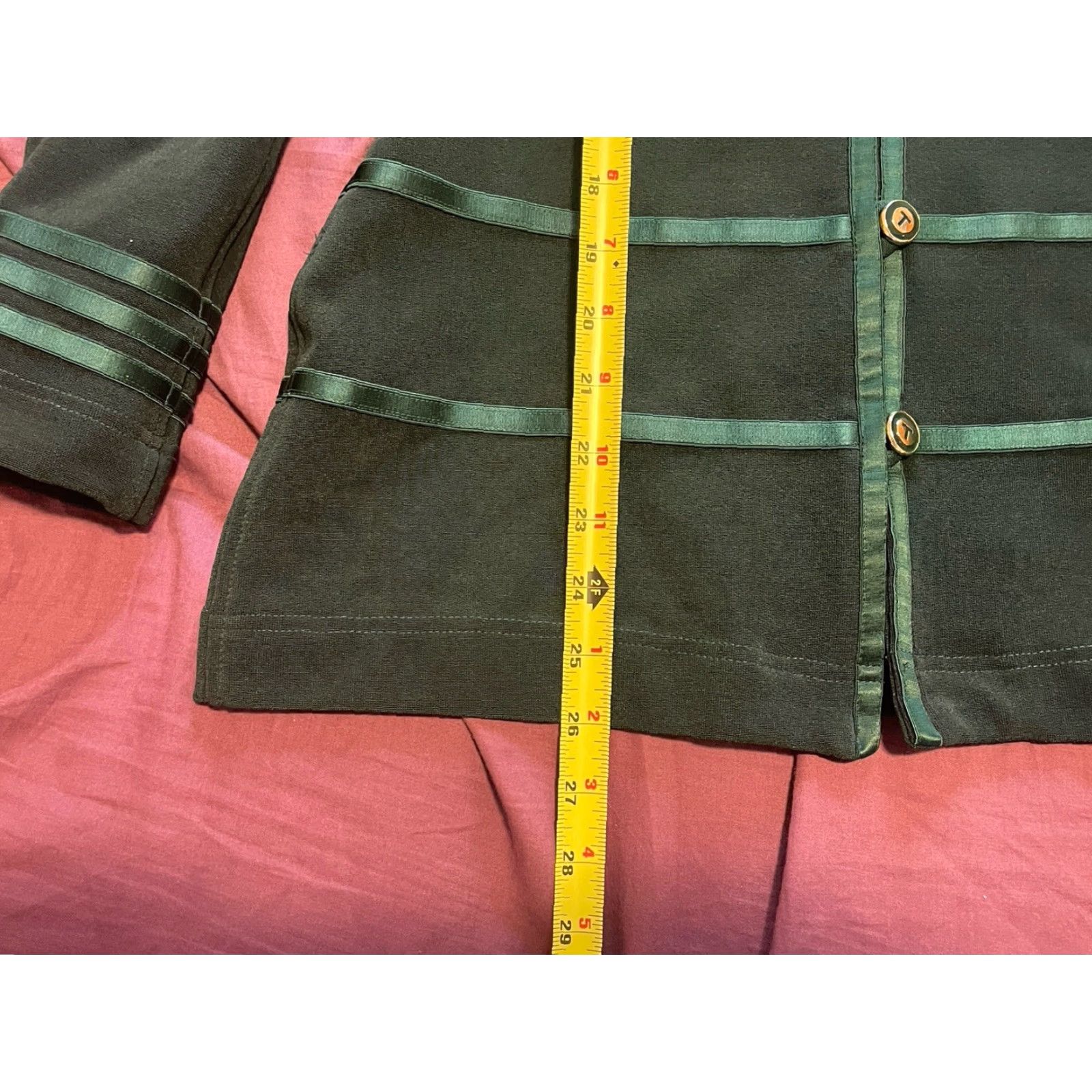 Tadashi Shoji VINTAGE Tadashi Shoji Jacket Womens Small Green Military USA Size S / US 4 / IT 40 - 3 Thumbnail