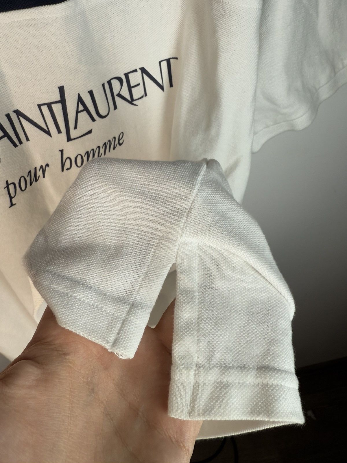 Yves Saint Laurent White YSL Polo Shirt Spell Out YSL T-Shirt Size US XL / EU 56 / 4 - 12 Thumbnail