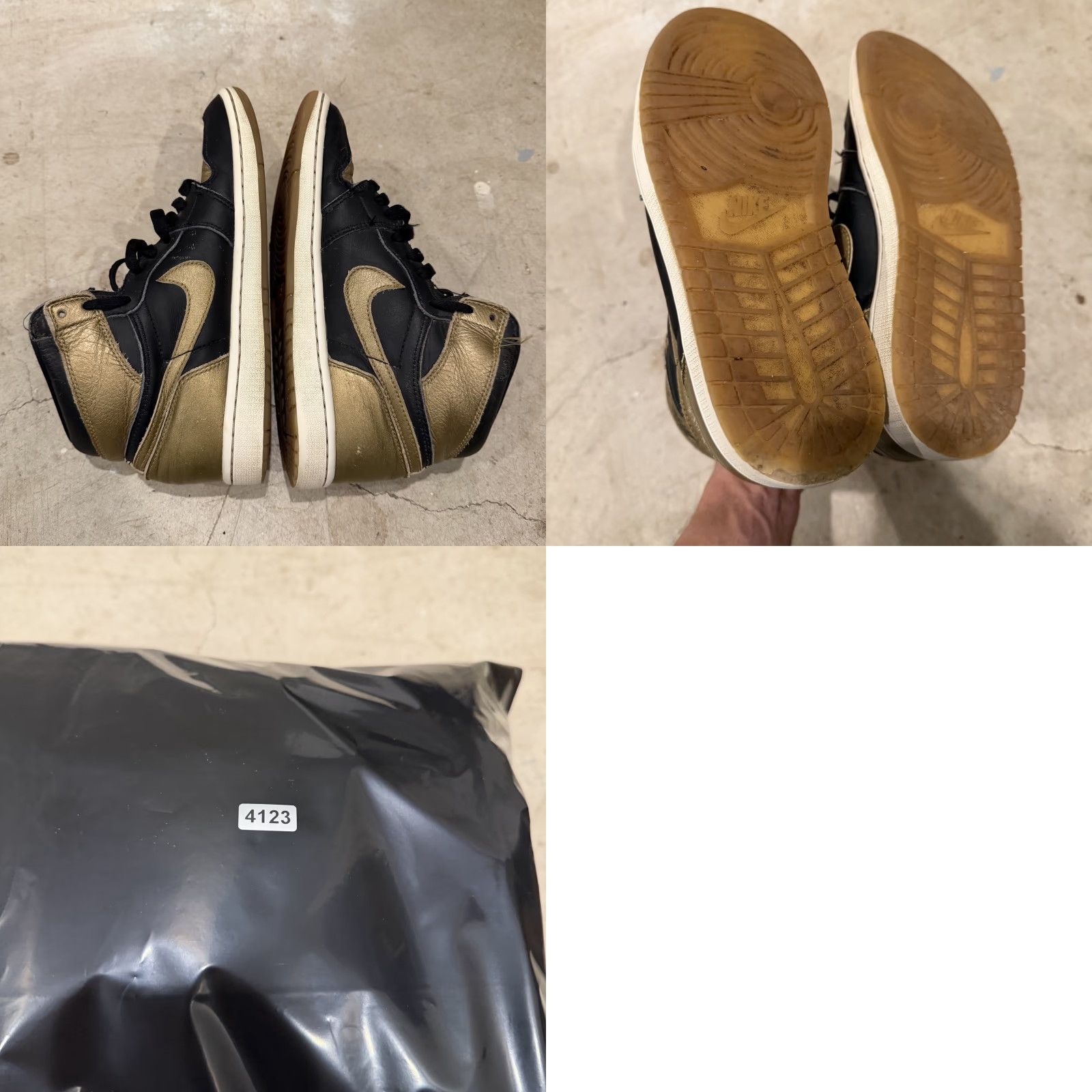Jordan Brand Air Jordan 1 Retro OG High Black Gold Distressed - 7.5 US / 6.5 UK Men's Sneaker High Top Gold 2024 DZ5485-071 Size US 7 / EU 40 - 8 Thumbnail