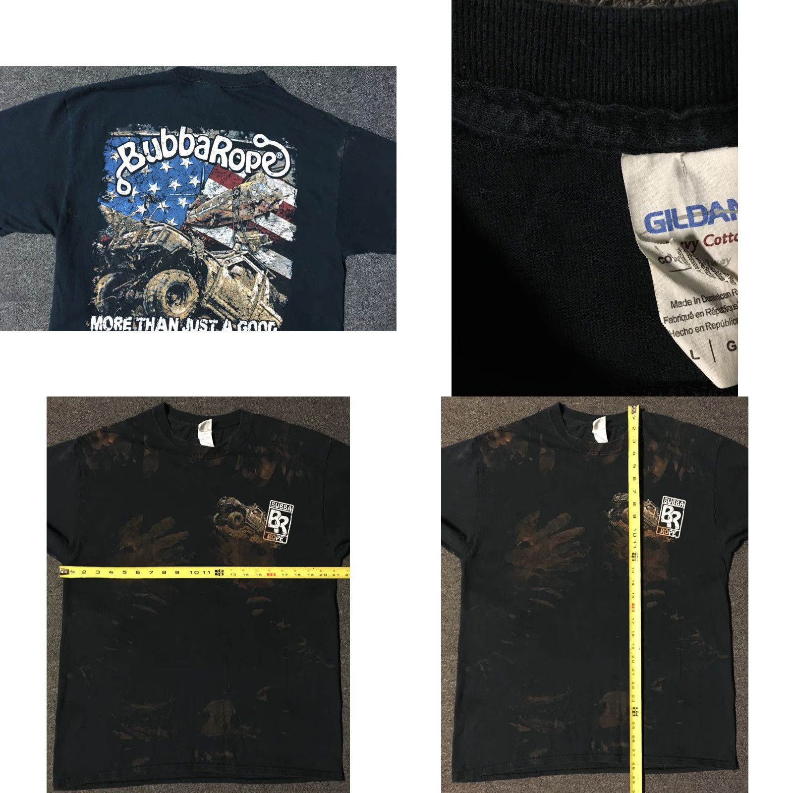 Roper VINTAGE Bubba Rope Mudding Shirt L Black Off Road Truck Grunge USA Flag 90s Shirt Mens Regular T-Shirt Short Sleeve Boyer? Size US L / EU 52-54 / 3 - 8 Thumbnail