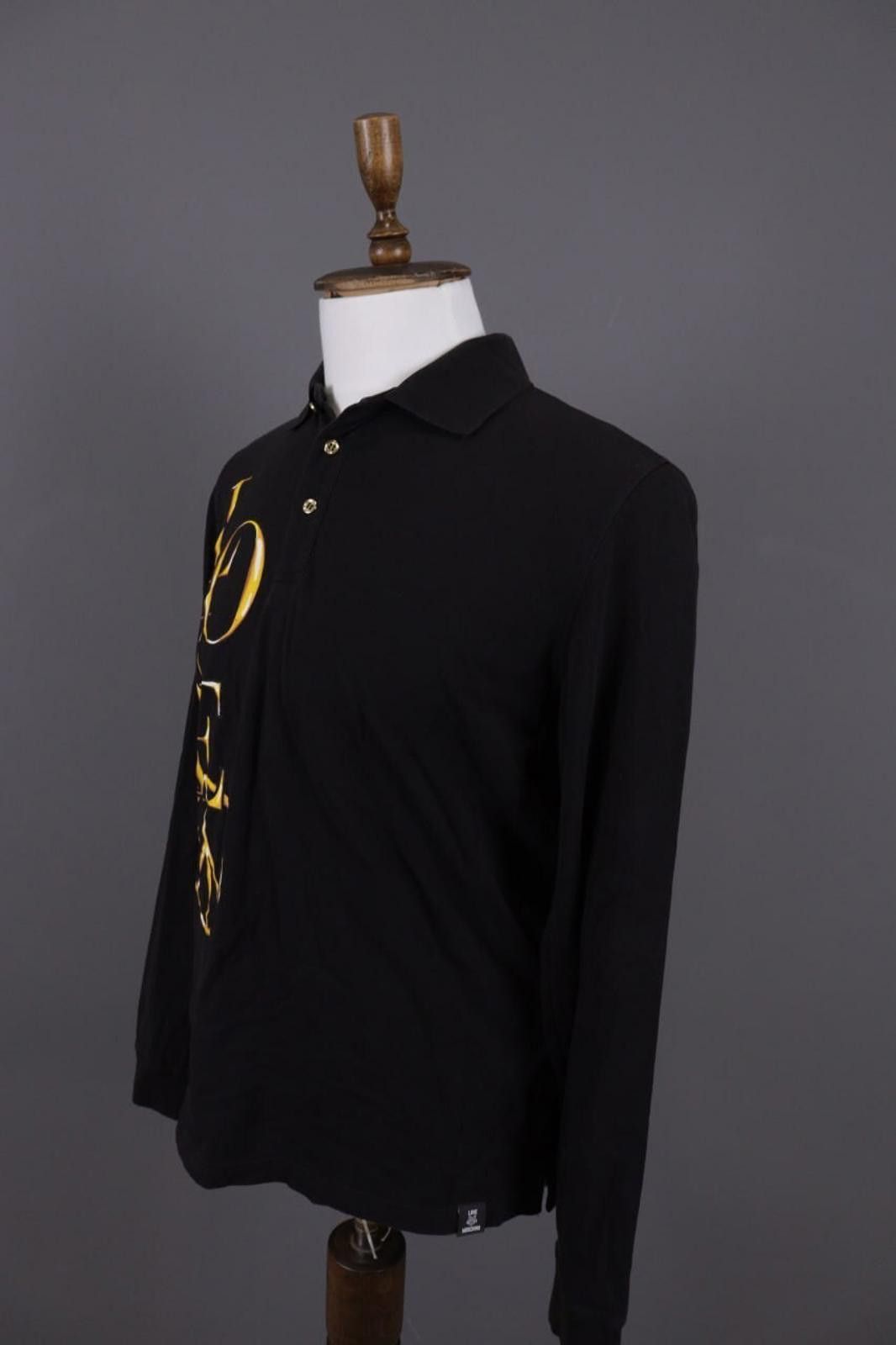 Moschino Love Moschino Black Big Gold Logo Polo Shirt Size M Size US L / EU 52-54 / 3 - 5 Thumbnail