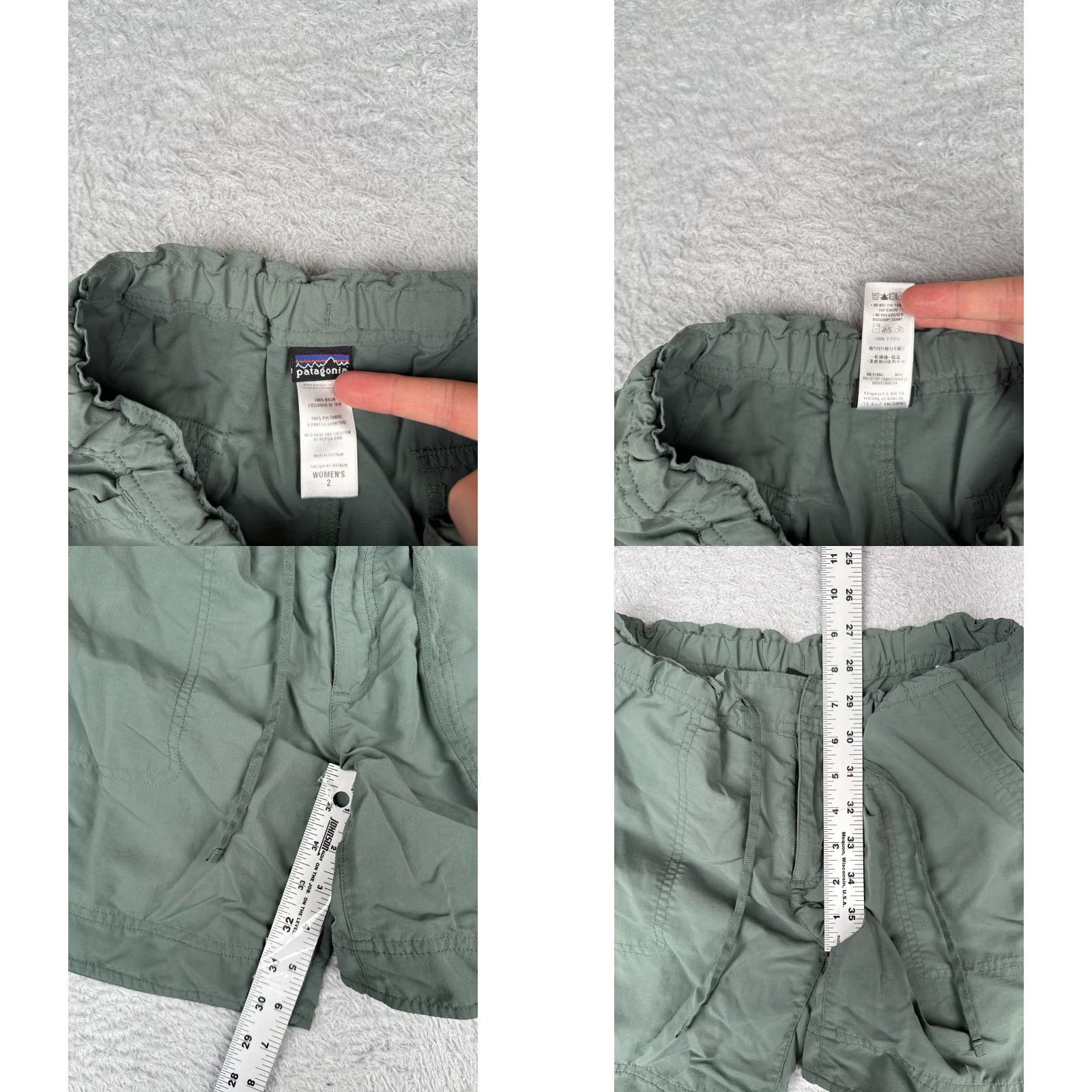Patagonia Patagonia Shorts Women Size 2 Green Upcountry Lightweight Nylon Hiking Camp 6" Size 26" / US 2 / IT 38 - 8 Thumbnail