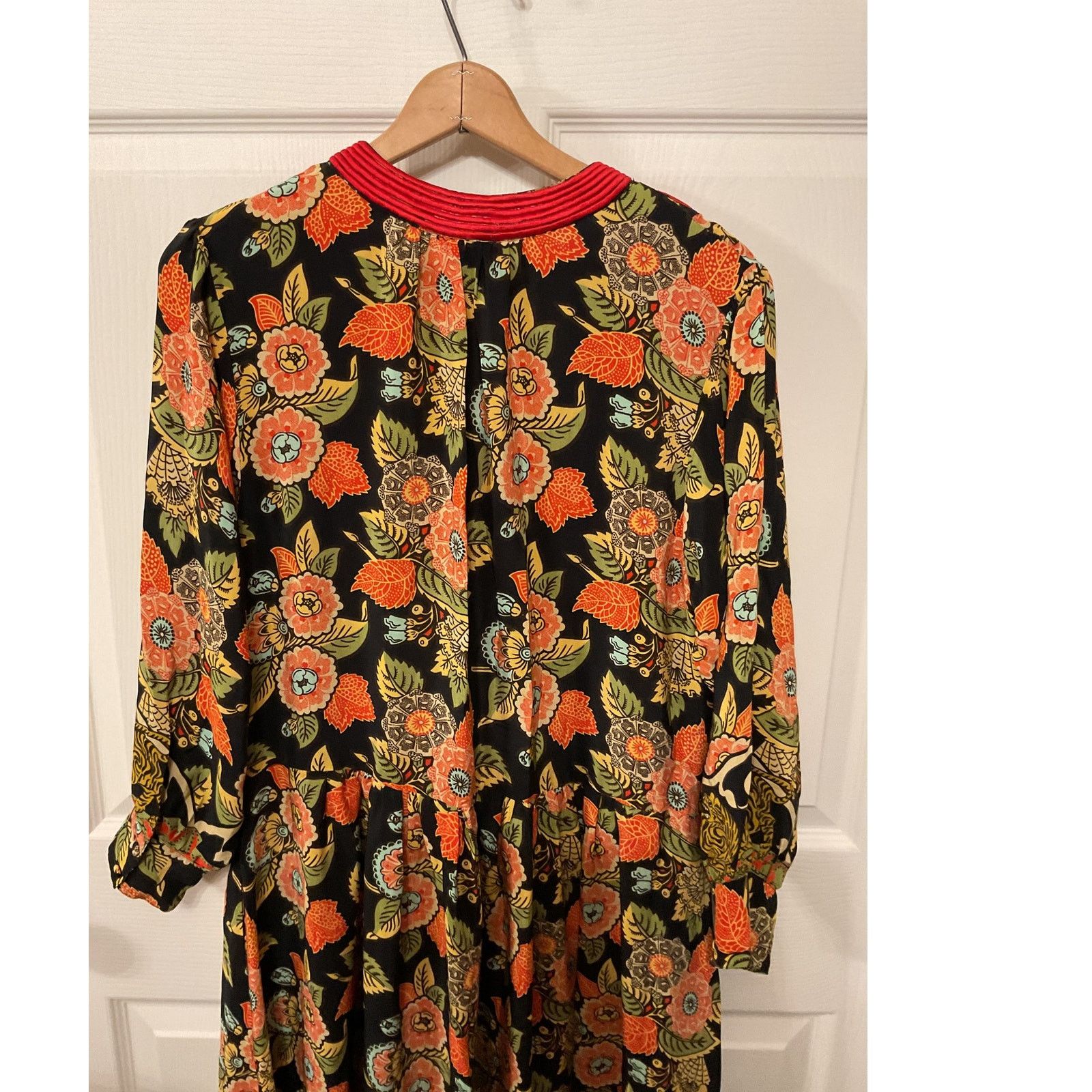 RHODE Rhode Resort 100% Silk Orange Floral Maxi Kaftan Dress, M Size M / US 6-8 / IT 42-44 - 8 Thumbnail