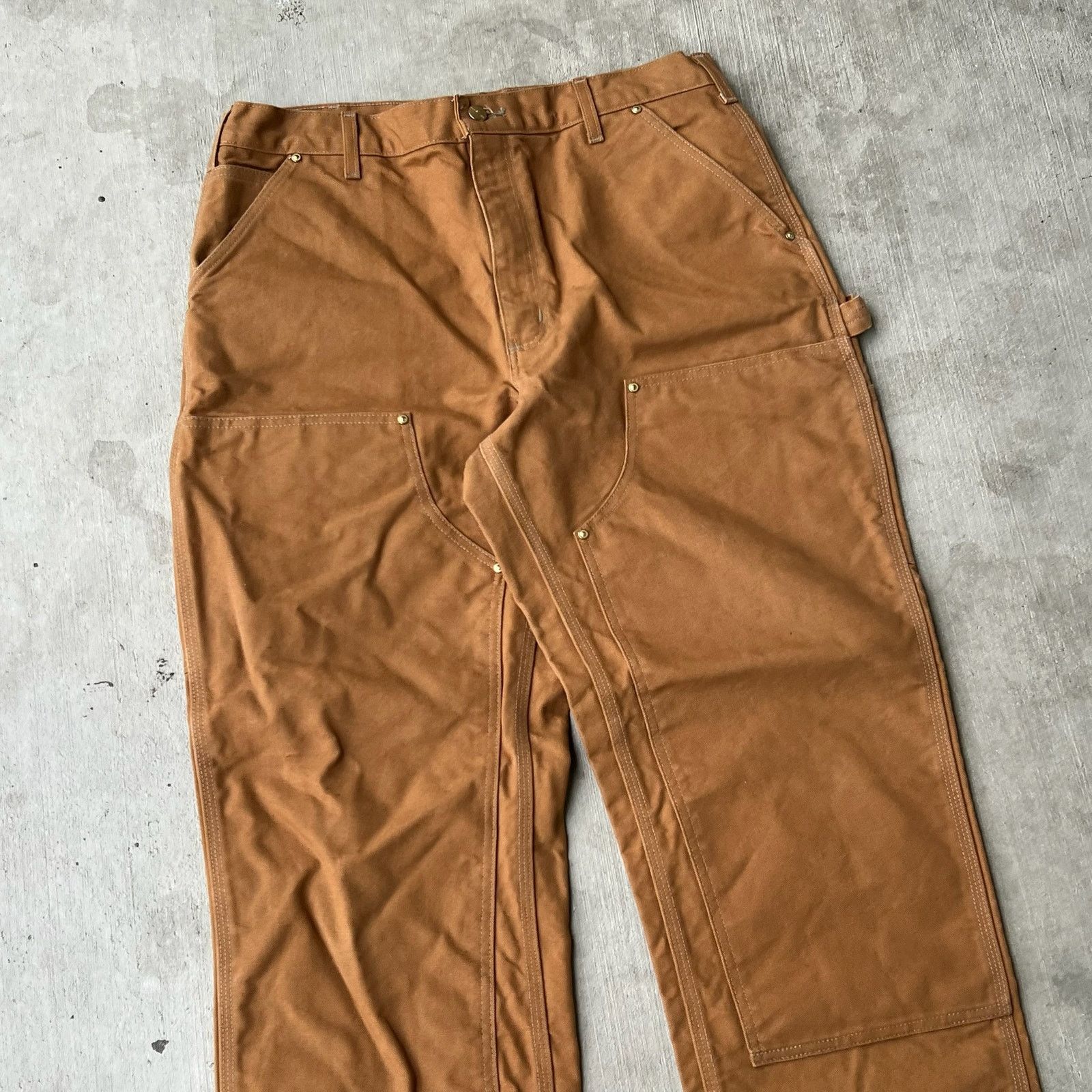 Carhartt × Vintage Carhartt brown double knee work wear carpenter pants Size US 34 / EU 50 - 2 Thumbnail