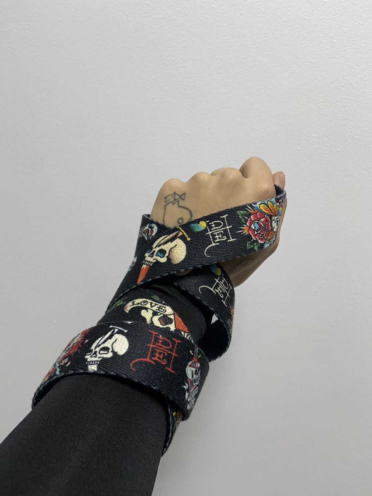 Ed Hardy × Vintage Ed Hardy Vintage All Print Belt Skull Rose Tattoo Y2K Size ONE SIZE - 3 Thumbnail