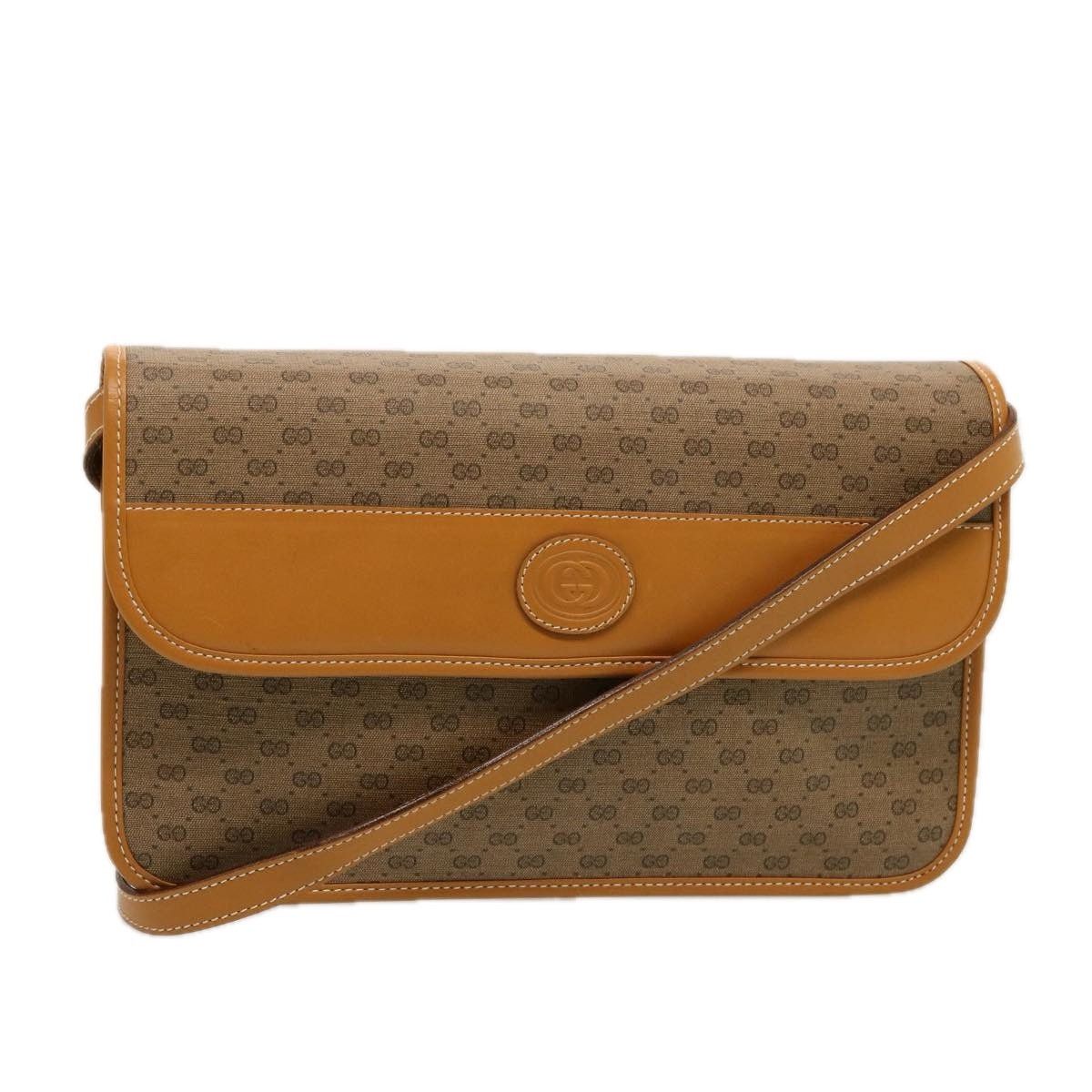 GUCCI Micro GG Supreme Shoulder Bag Pvc Leather Beige 004