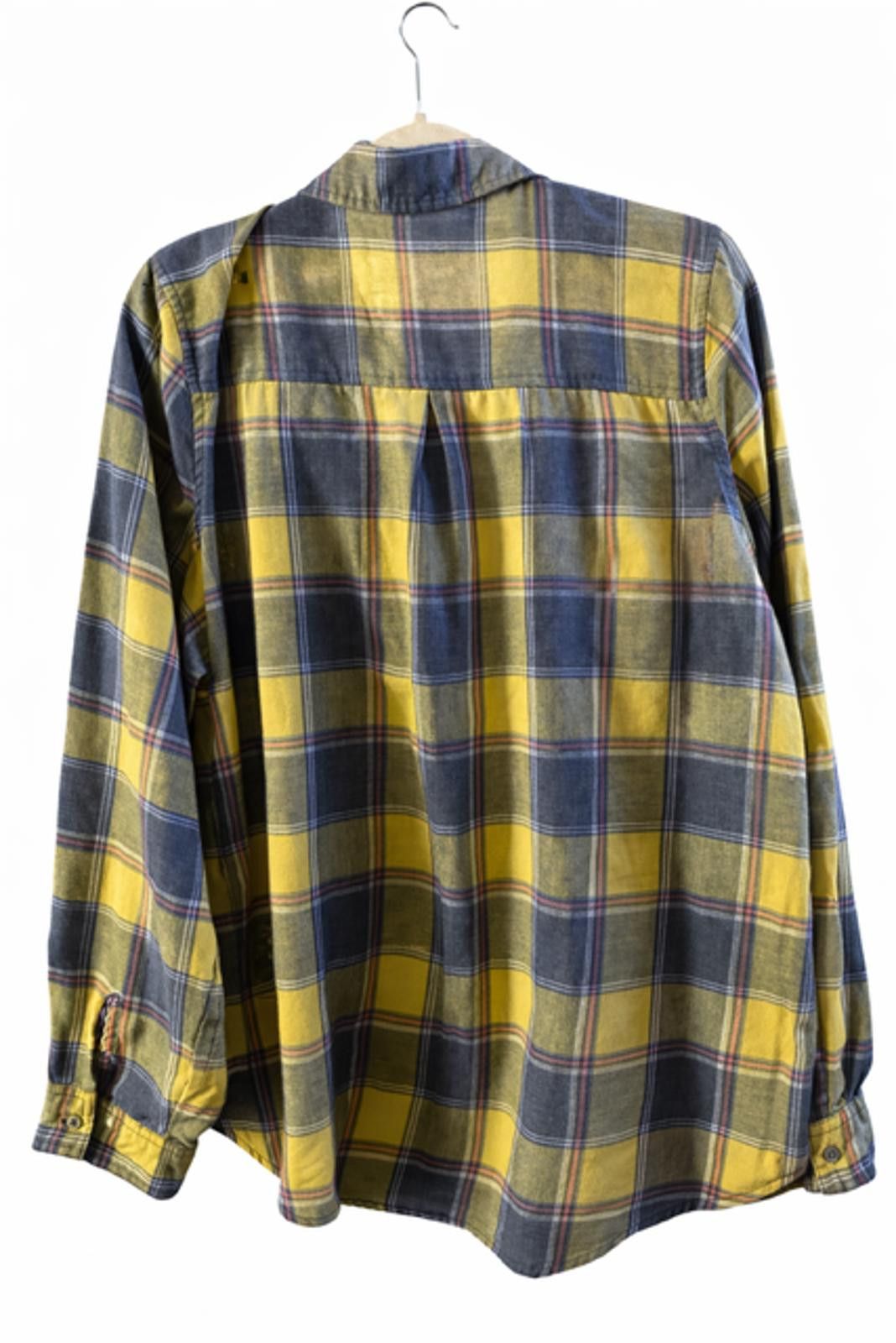 Unknown London Yellow Gray Maurices Sz 2 Plaid Long Sleeve Button-Up Shirt Size US M / EU 48-50 / 2 - 2 Thumbnail