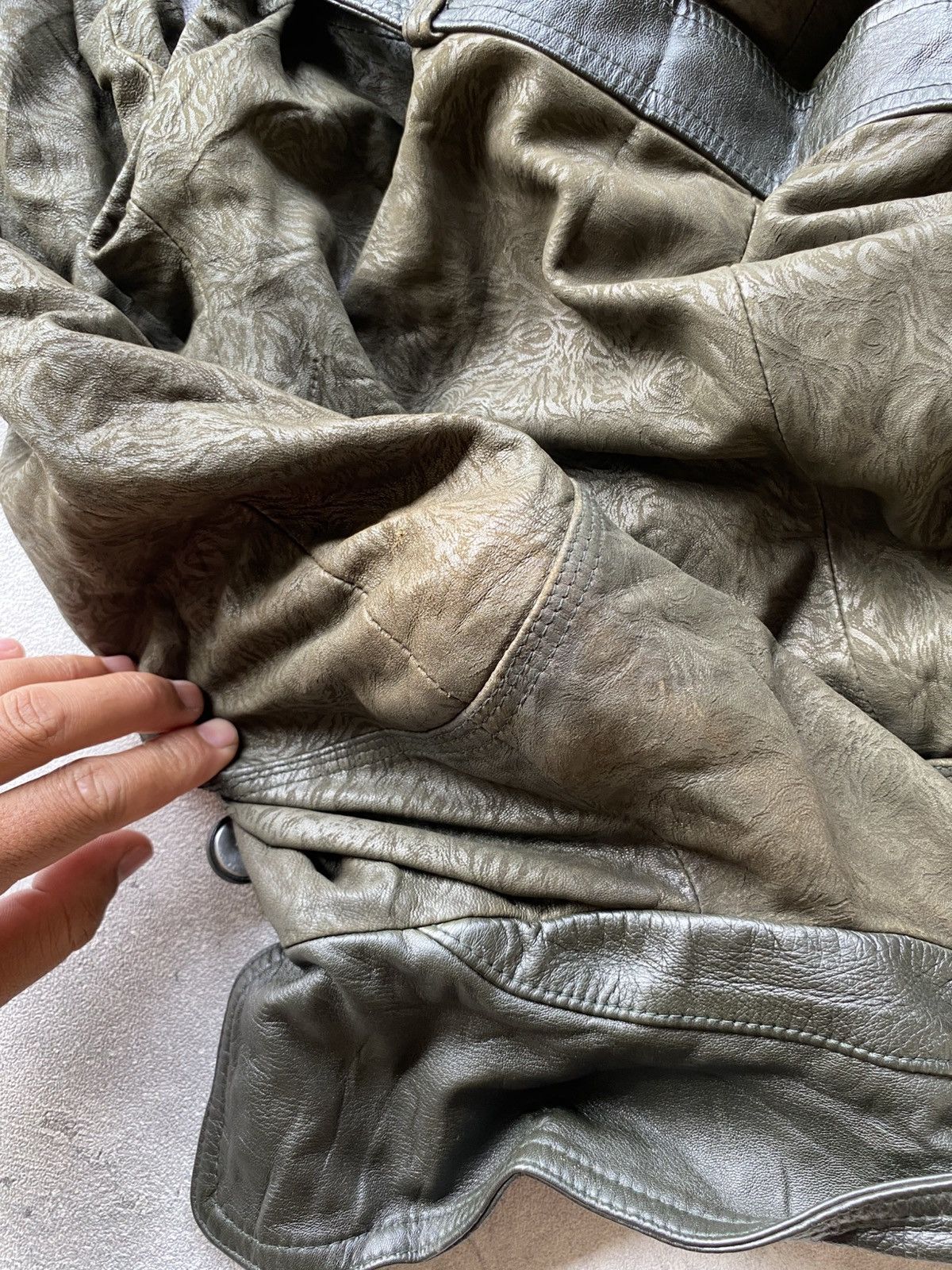 Designer × Vintage Vintage GRES Paris Leather Coat Size M / US 6-8 / IT 42-44 - 17 Thumbnail