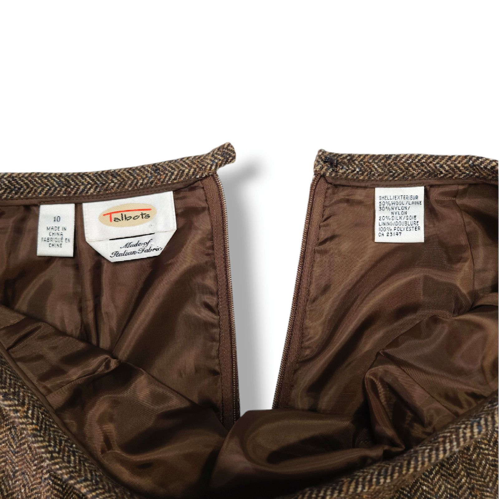 Other EUC VTG Talbots Italian Wool Silk Blend Skirt Sz. 10 Brown Size 30" / US 8 / IT 44 - 4 Thumbnail