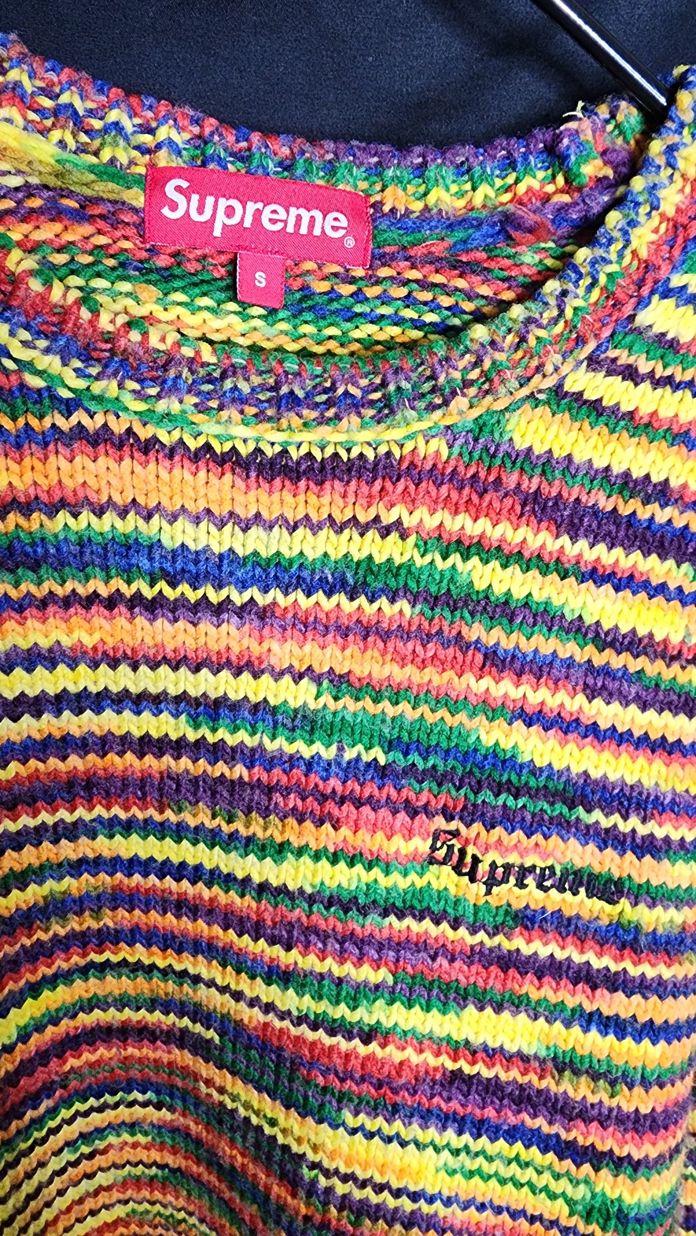 メンズ20aw supreme static sweater L multicolor